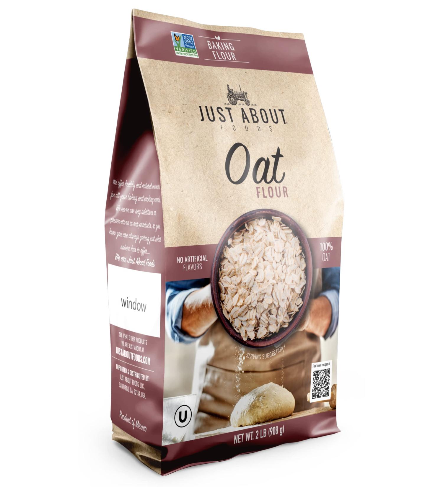 Just About Foods Oat Flour 2 lb - Vegan & Non-GMO - Buy Online on GoSupps.com
