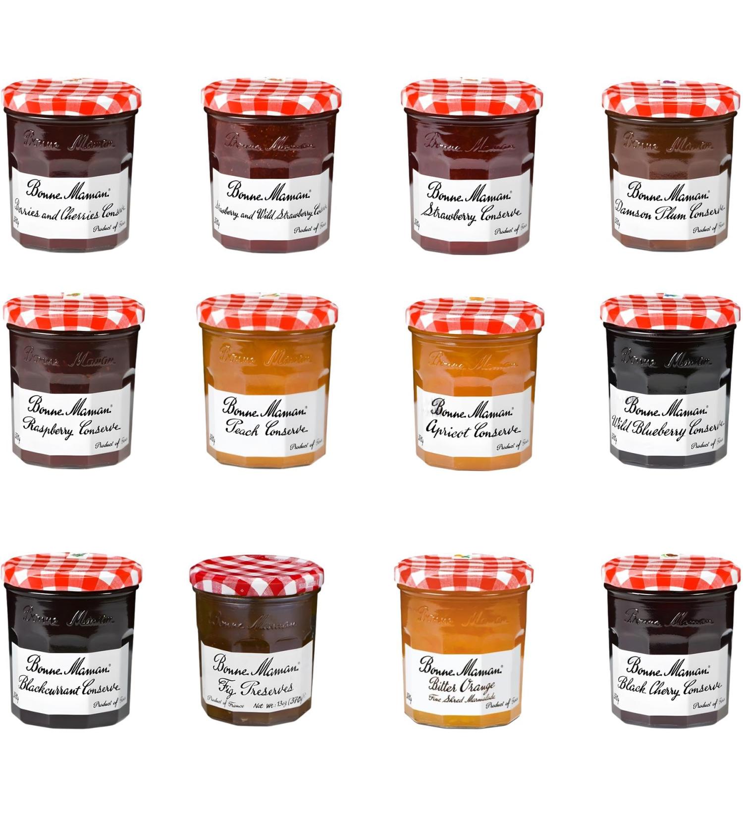 Bonne Maman Jam Pick N Mix - Create Custom Jam Combo with 11+ Flavours | Wild Blueberry Damson Plum Strawberry Conserve Blackcurrant Conserve | Jam Gift Set for Jam Lovers - Pack of 4 - Buy Online on GoSupps.com
