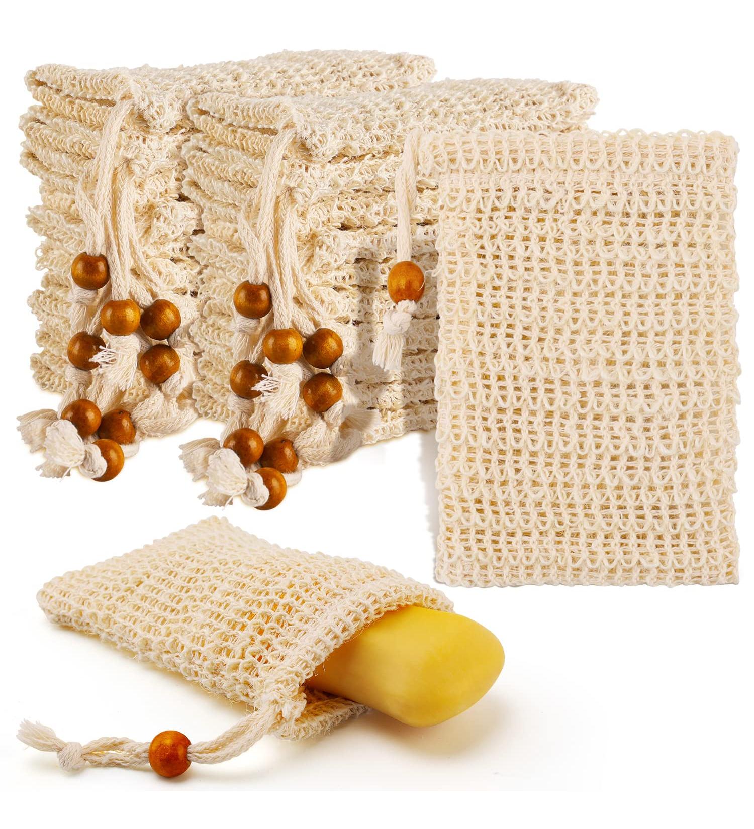 NICEMOVIC 40 Pack Exfoliating Sisal Fiber Soap Bags - Bath and Shower Soap Pouches - Buy Online on GoSupps.com