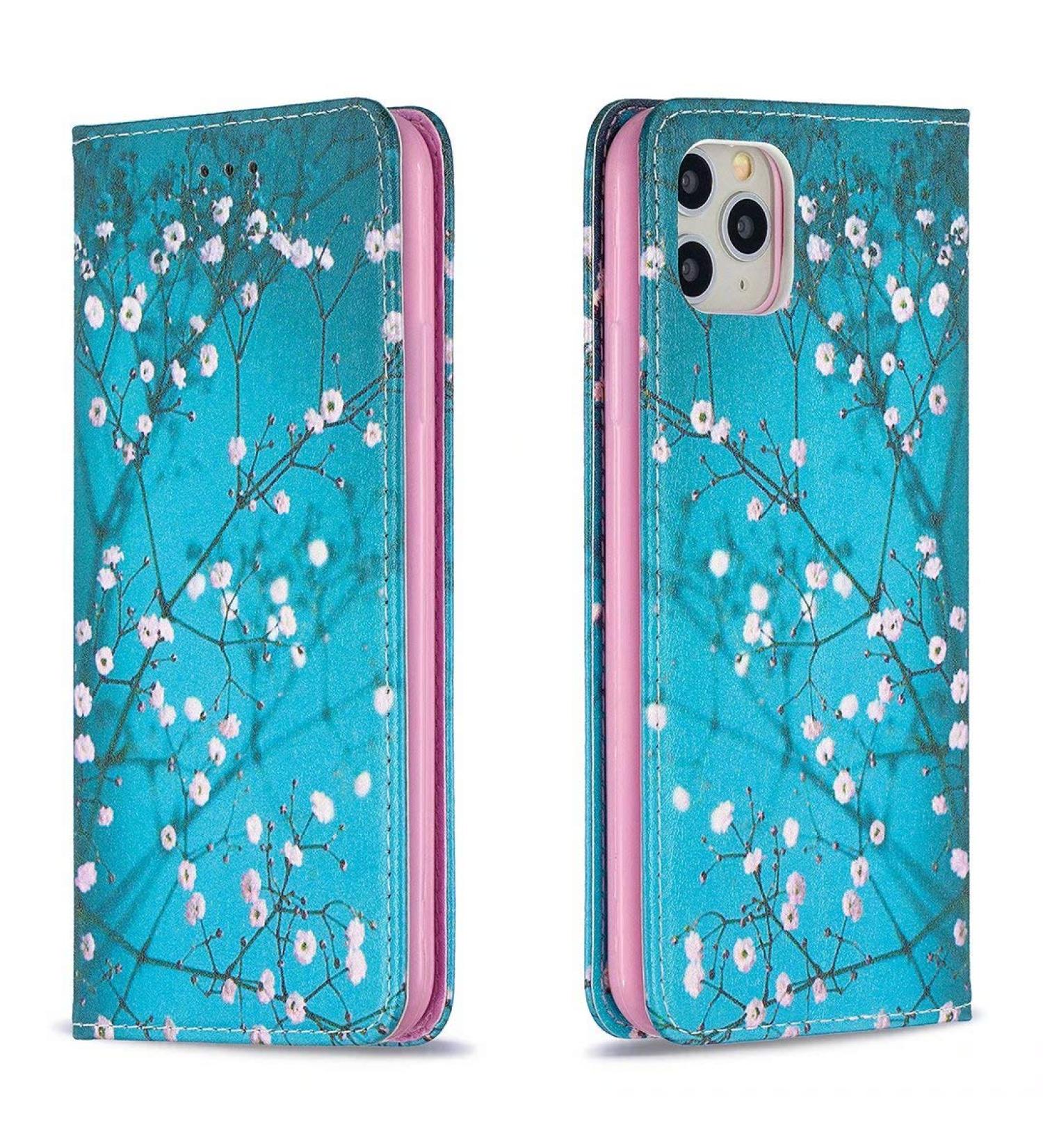 Miagon Wallet Folio Flip PU Leather Case for iPhone 12 Pro Max Creative Painted Design Full-Body Protective Cover Card Holder Kickstand Magnetic Blue Flower iPhone 12 Pro Max Blue Flower - Buy Online on GoSupps.com