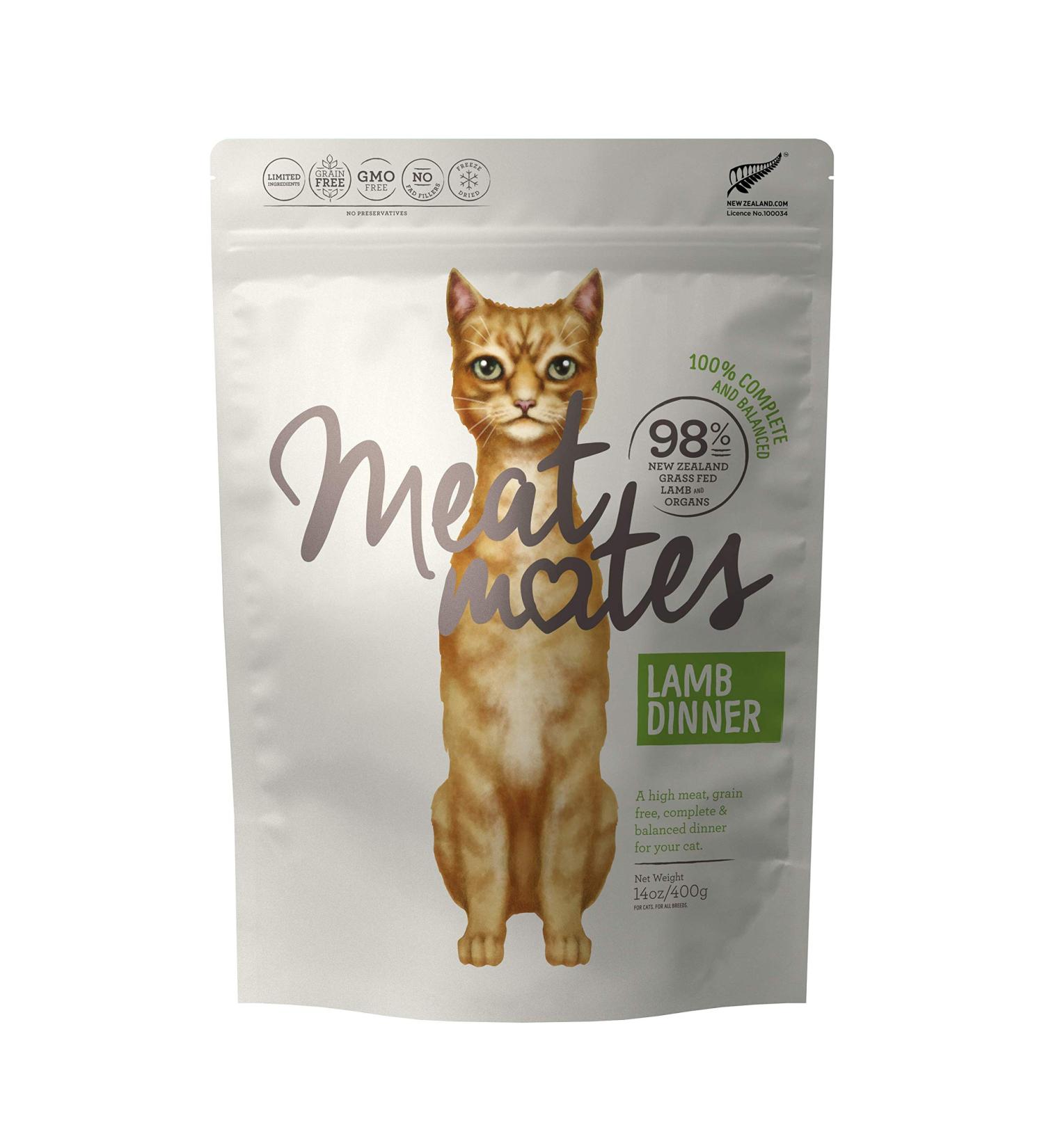 Meat Mates Grain-Free Freeze-Dried Cat Food Lamb 14oz - Premium Quality for Feline Health - Buy Online on GoSupps.com