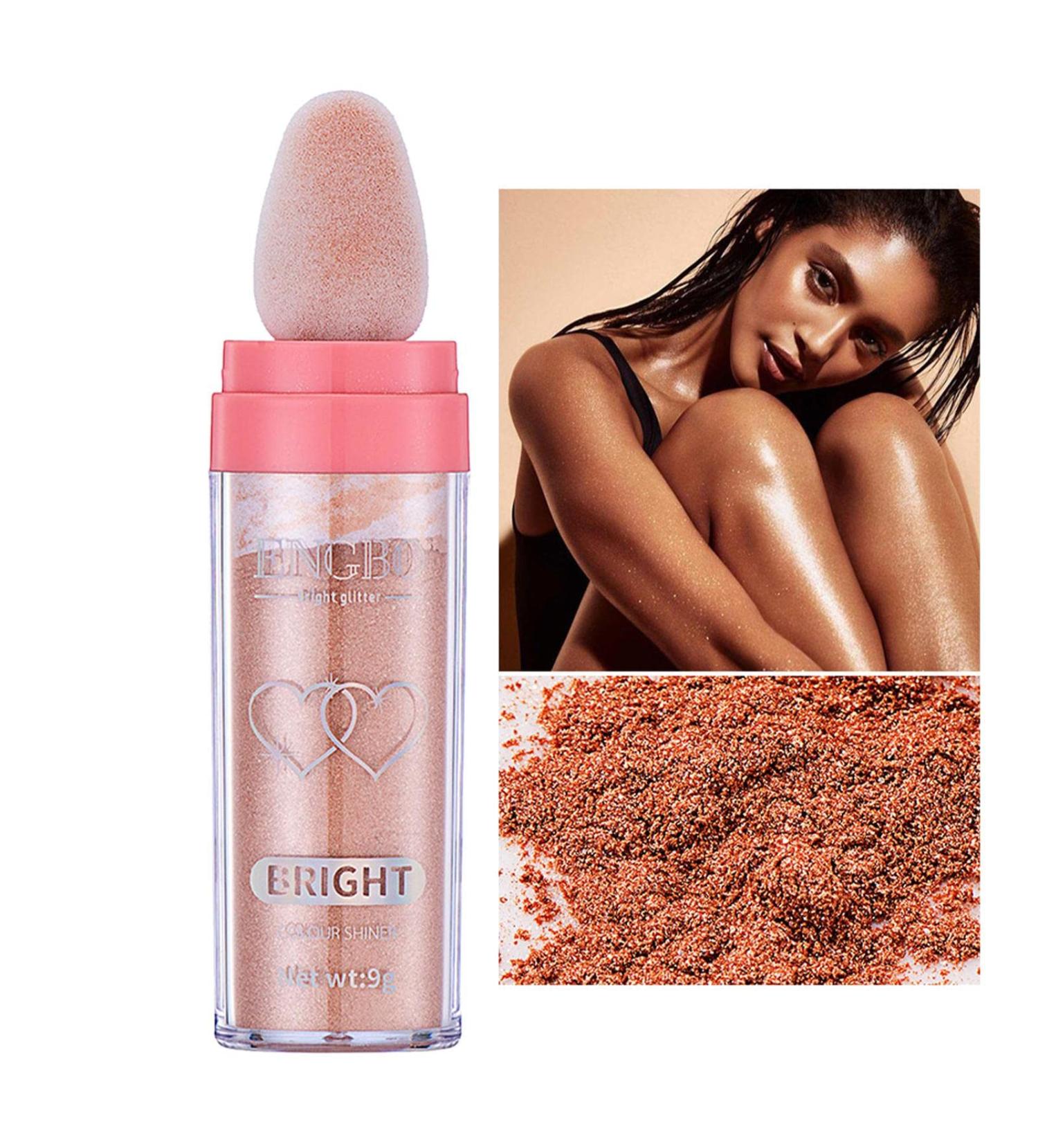 Body Powder Stick | Fairy Highlight Patting Powder Highlighter | Three-Dimensional 9g Body Shimmer High Gloss Natural Face Powder Makeup Face er Rowces 03#bronze - Buy Online on GoSupps.com