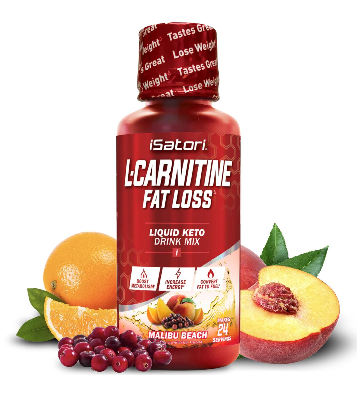 iSatori L-Carnitine 1500 Triple-Blend Liquid L Carnitine Supplement with Acetyl & Tartrate Stimulant Free Energy Low Calories Sugar or Gluten Keto-Friendly Malibu Beach Flavor (24 Servings) - Buy Online on GoSupps.com