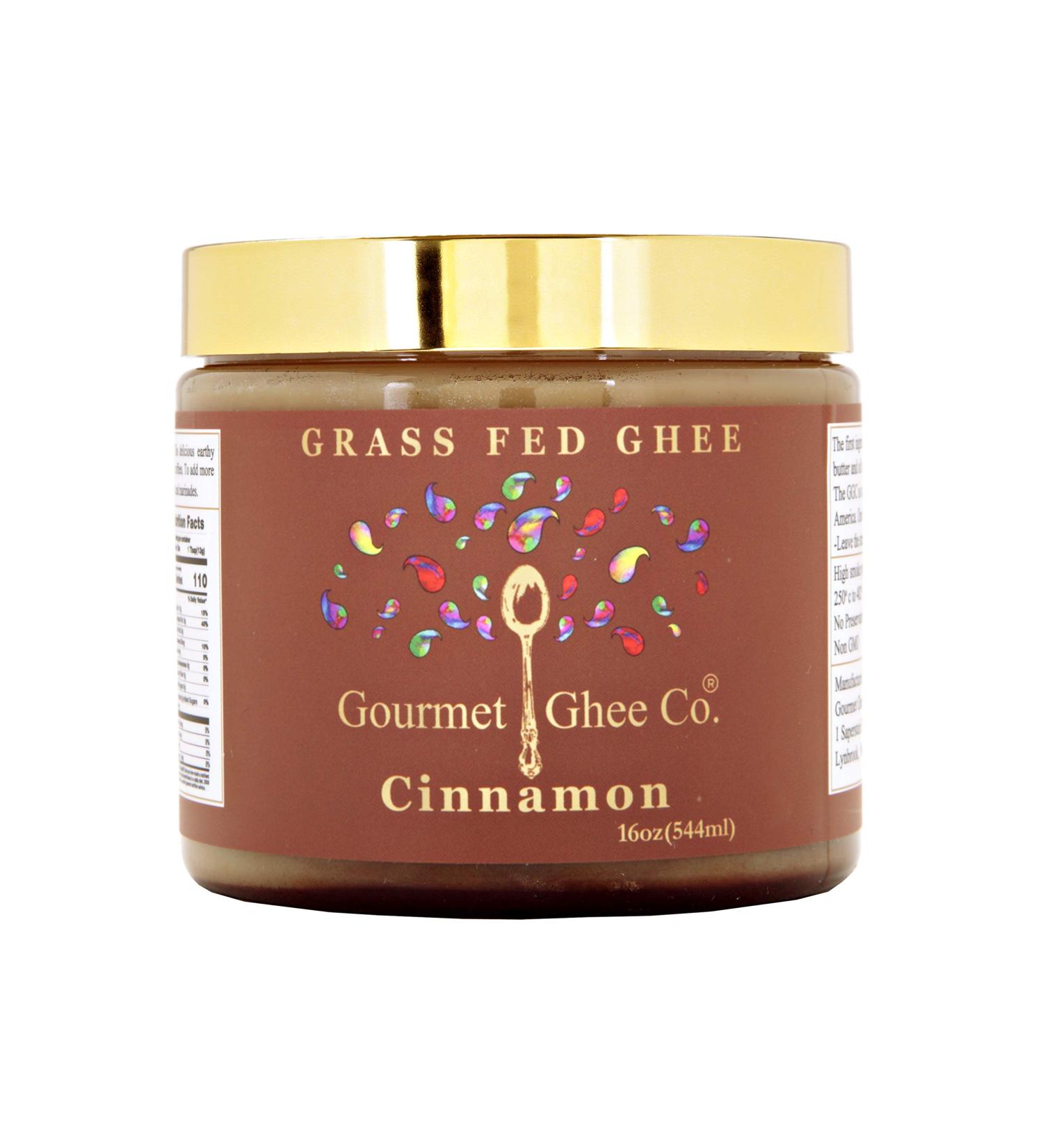 Gourmet Ghee Co. Cinnamon Ghee - Grass-Fed, Pasture-Raised, Non-GMO, 16 oz - Buy Online on GoSupps.com