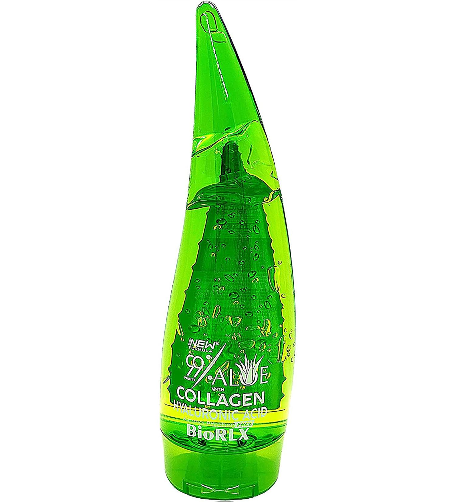 BioRLX by Cr 99% Purity Aloe Vera Gel with Collagen and Hyaluronic Acid for Face Body and Hair & Soothing (3 pieces 250ml) 3 pieces 750 ml (Pack of 1) - Buy Online on GoSupps.com