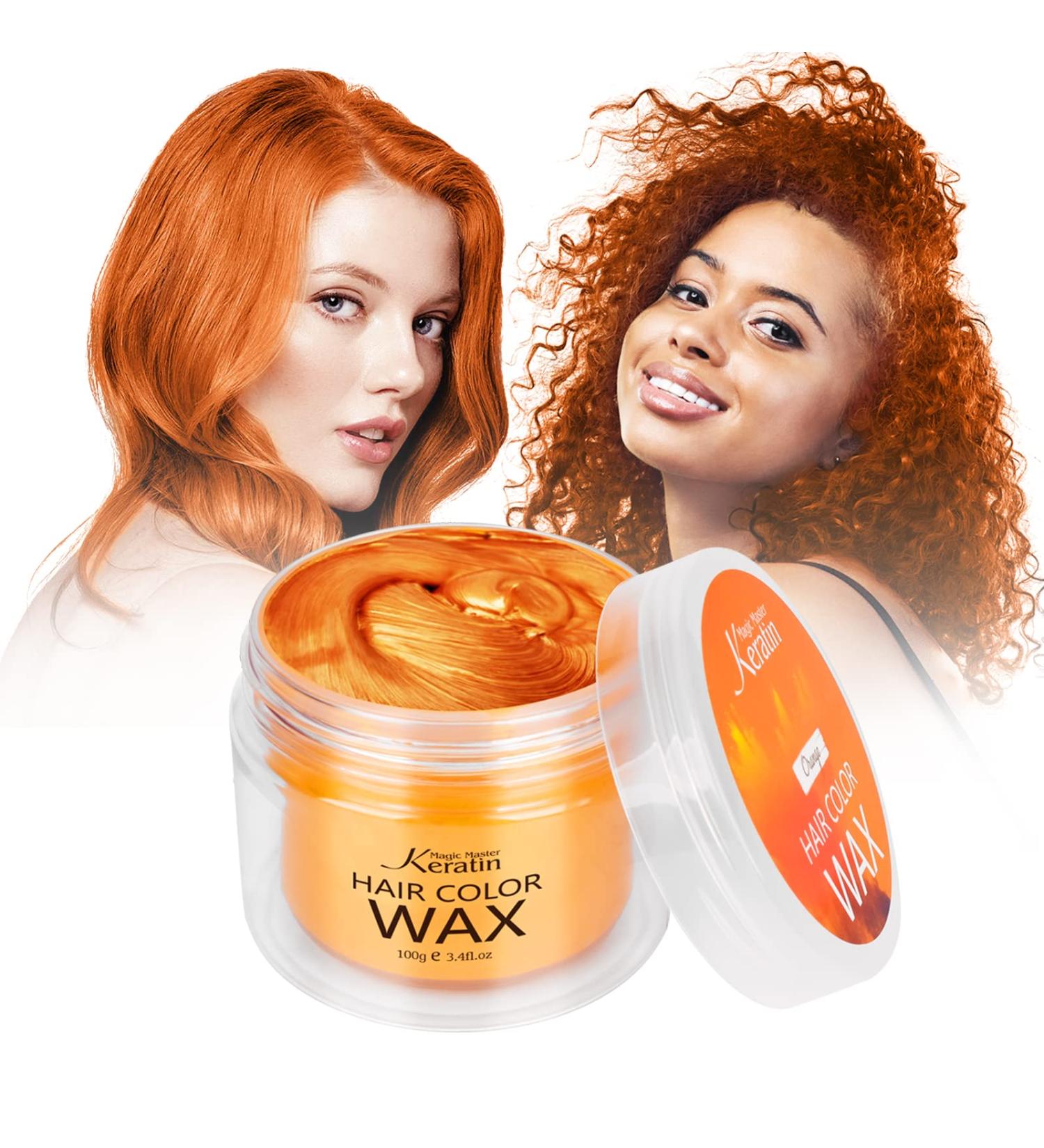 Magic Master Hair Color Wax - Temporary Keratin Hair Dye for Men & Women | Orange Party Festival & Cosplay Style - Buy Online on GoSupps.com
