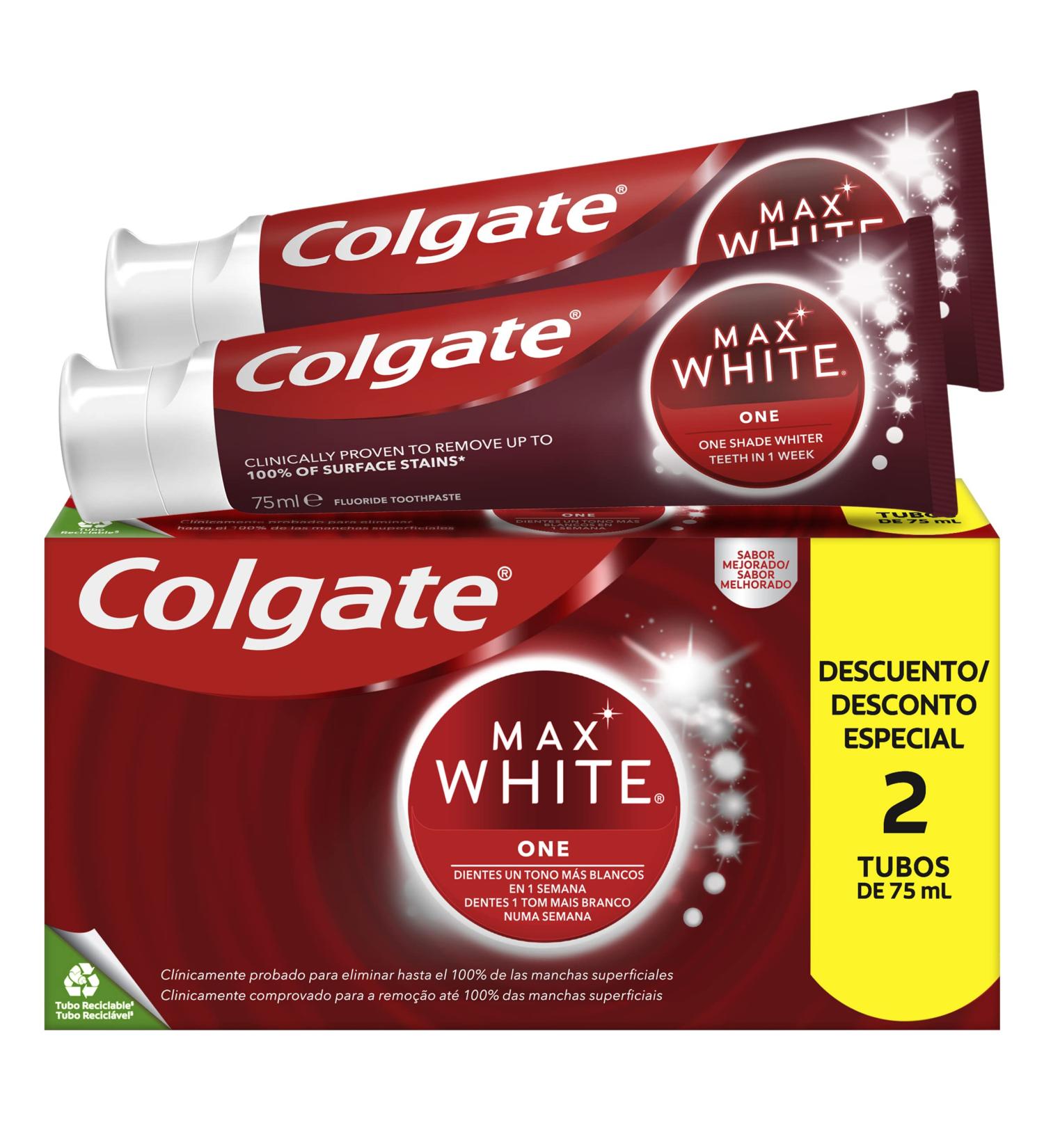 Buy Colgate Max White One Toothpaste 2x75ml - Brighten Your Smile | International Shipping Available - Buy Online on GoSupps.com