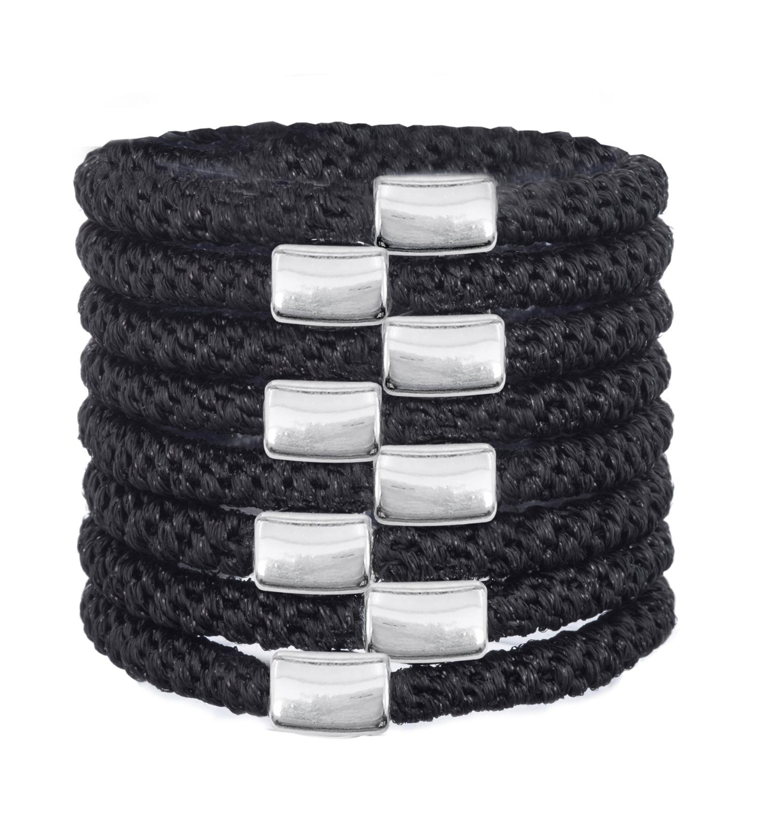 Kitsch 8 Piece Elastic Hair Ties for Women - Black Hair Bands for Ponytails - Thick & Thin Hair Elastics - Holiday Gift Accessories for Girls - Buy Online on GoSupps.com