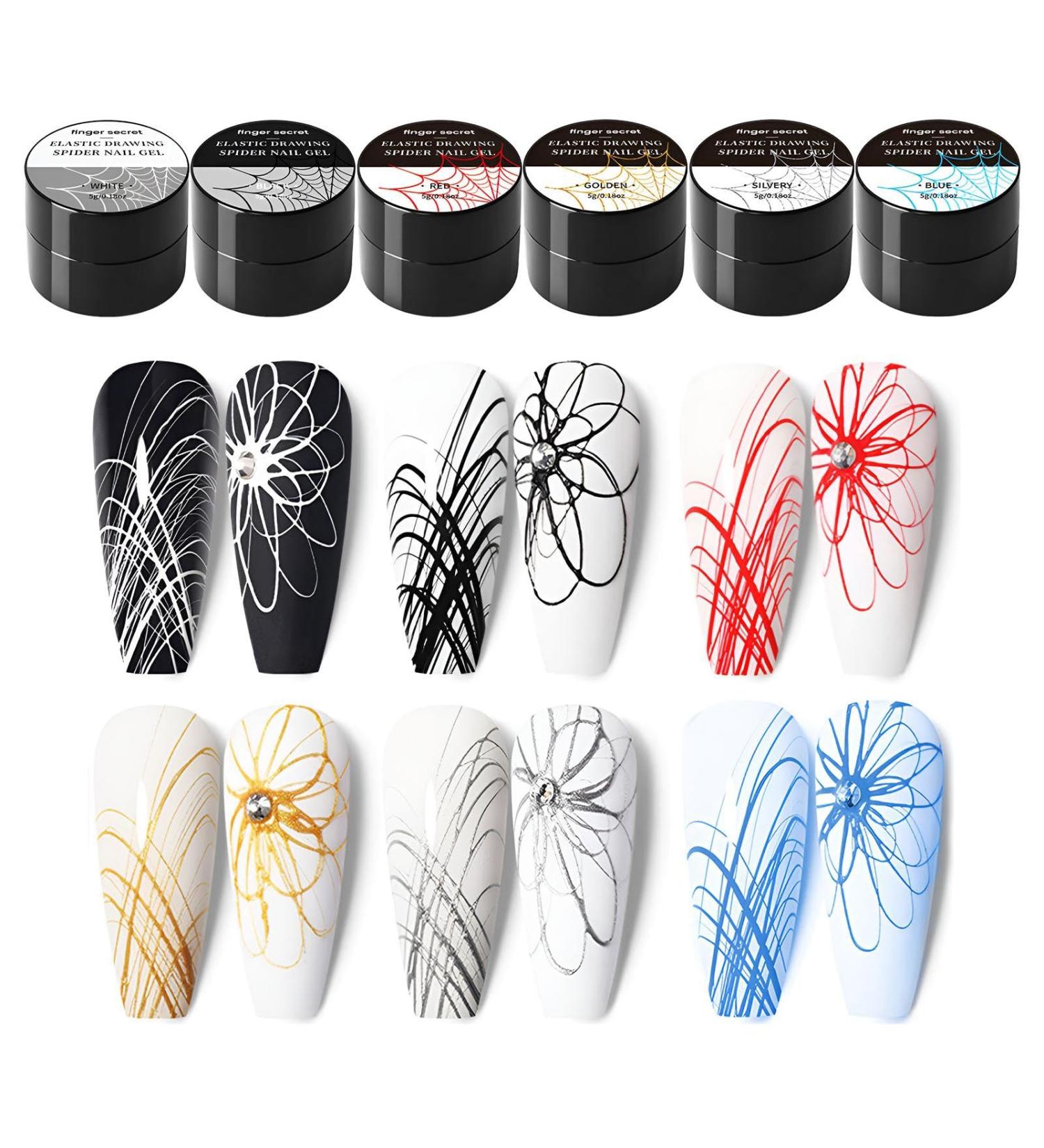 Painting Gel for | 6 Colors Wire Drawing Nail Gel Gel Art Nail Polish - Elastic Gel Nail Polish Liner Gel Liner for Natural Nails False Nails - Buy Online on GoSupps.com