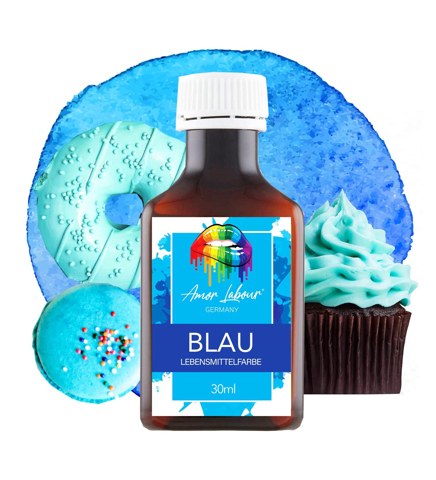 Amor Labor Professional Food Color Blue 30ml | Premium Quality Food Coloring for Dough Desserts & More | Made in EU | International Shipping Available - Buy Online on GoSupps.com