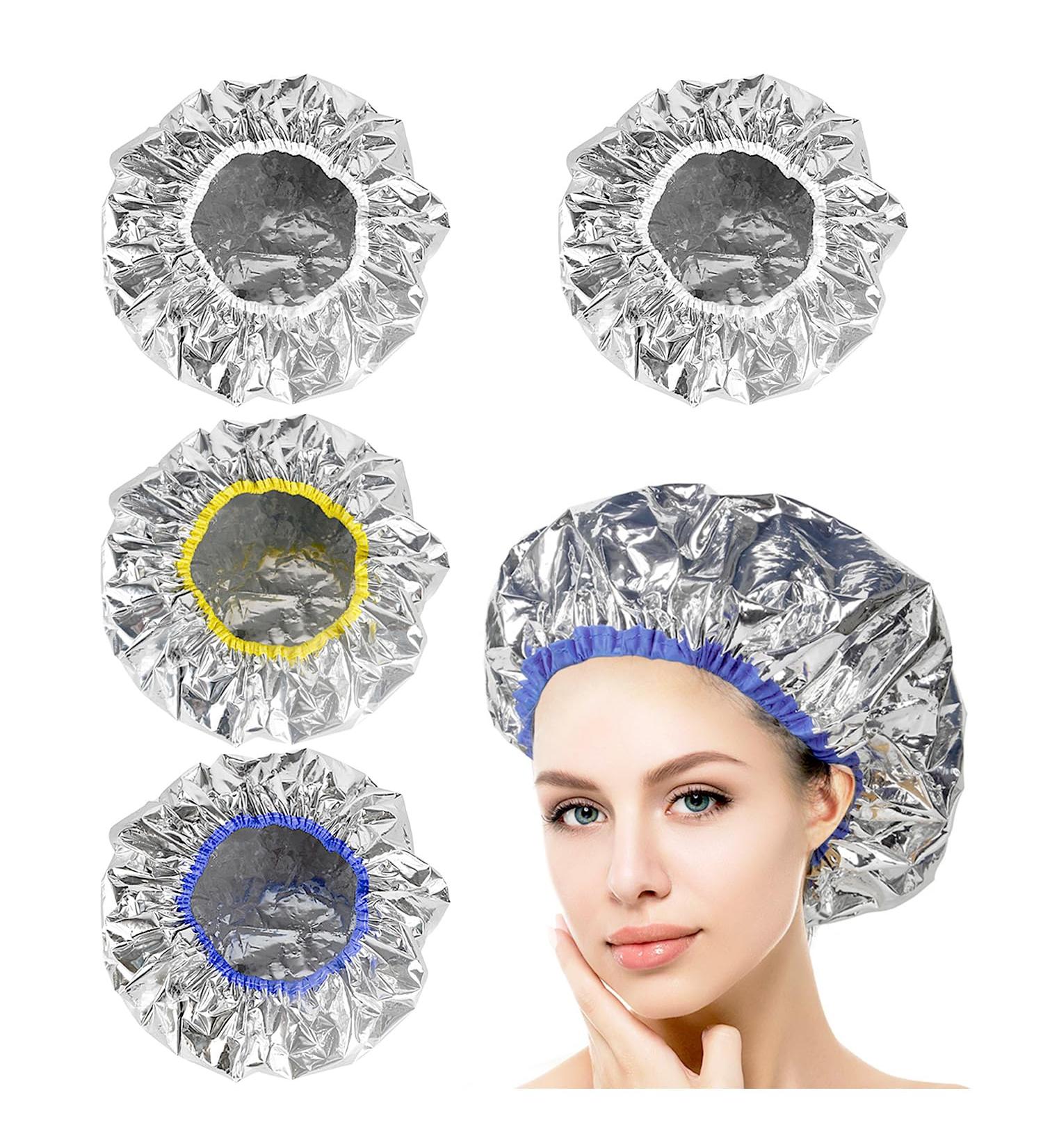 4 Pack Aluminum Constant Temperature Mask Caps Aluminum Hair Care Caps Heat Caps for Deep Care Dye Caps for Hair Care - Buy Online on GoSupps.com