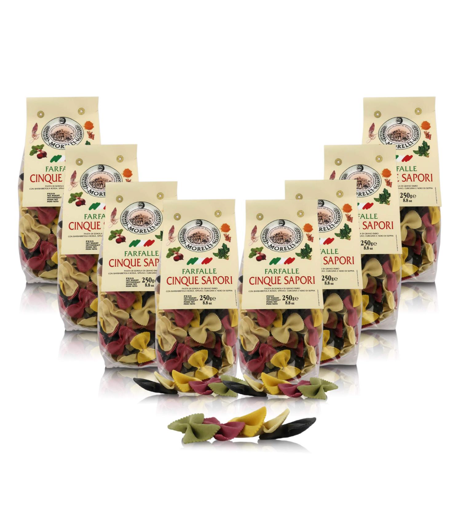 Farfalle Ai 5 Flavours Coloured Paste 8 Packs of 250 g - Buy Online on GoSupps.com
