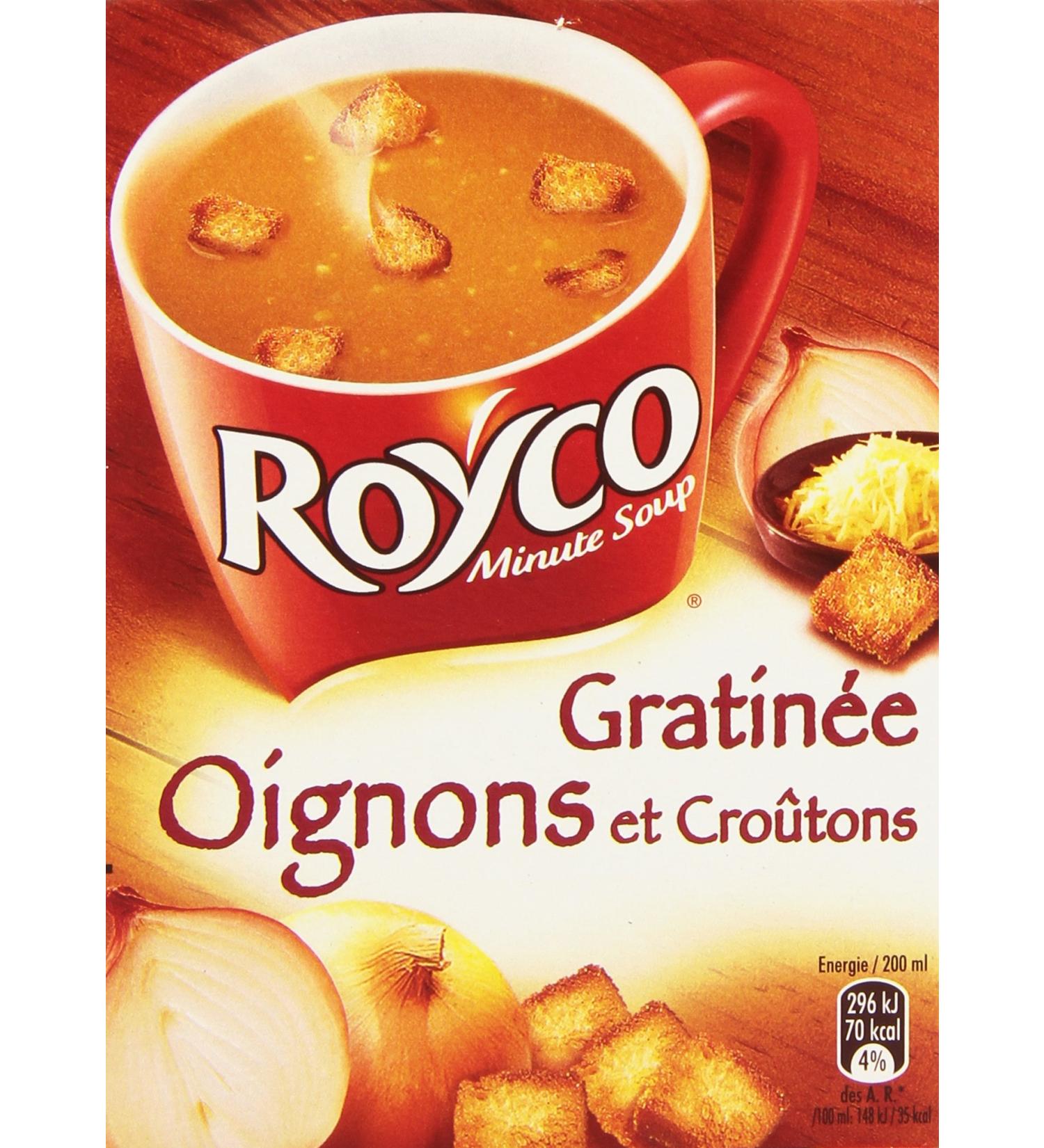 Royco Minute Soup Dehydrated Soup Onions and Croutons 4 x 20 cl Sachets - 62 g - Pack of 6 - Buy Online on GoSupps.com