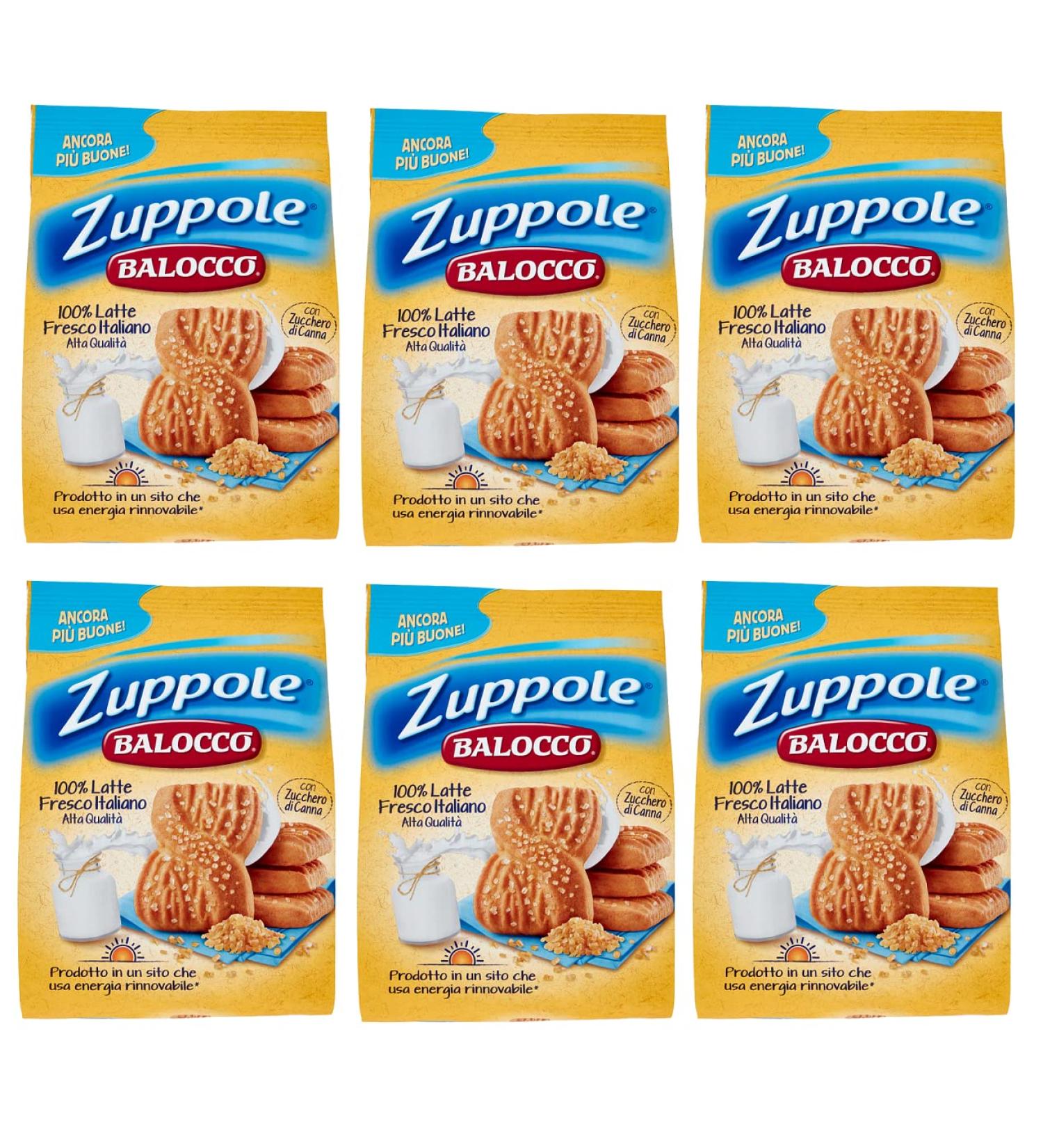  Balocco 6 x Balocco Zuppole Biscotti with fresh Italian milk and brown sugar biscuits with fresh Italian milk and brown sugar 100% Italian biscuits 700 g - Buy Online on GoSupps.com