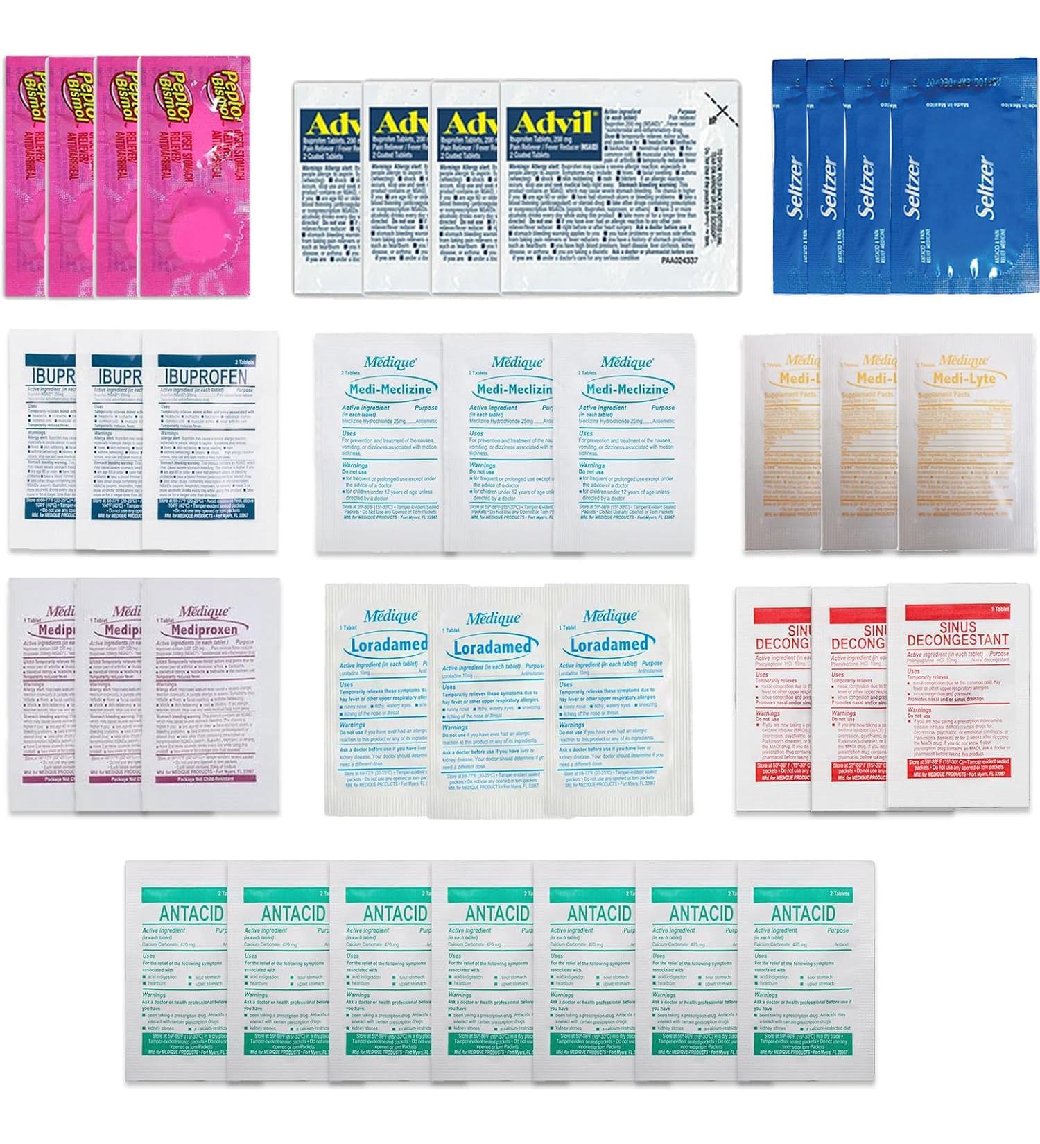 Travel Essentials Medicine Variety Pack - 37 OTC Medications & Travel RX Kit for Camping Cruises & Travel | 2 Pack - Buy Online on GoSupps.com