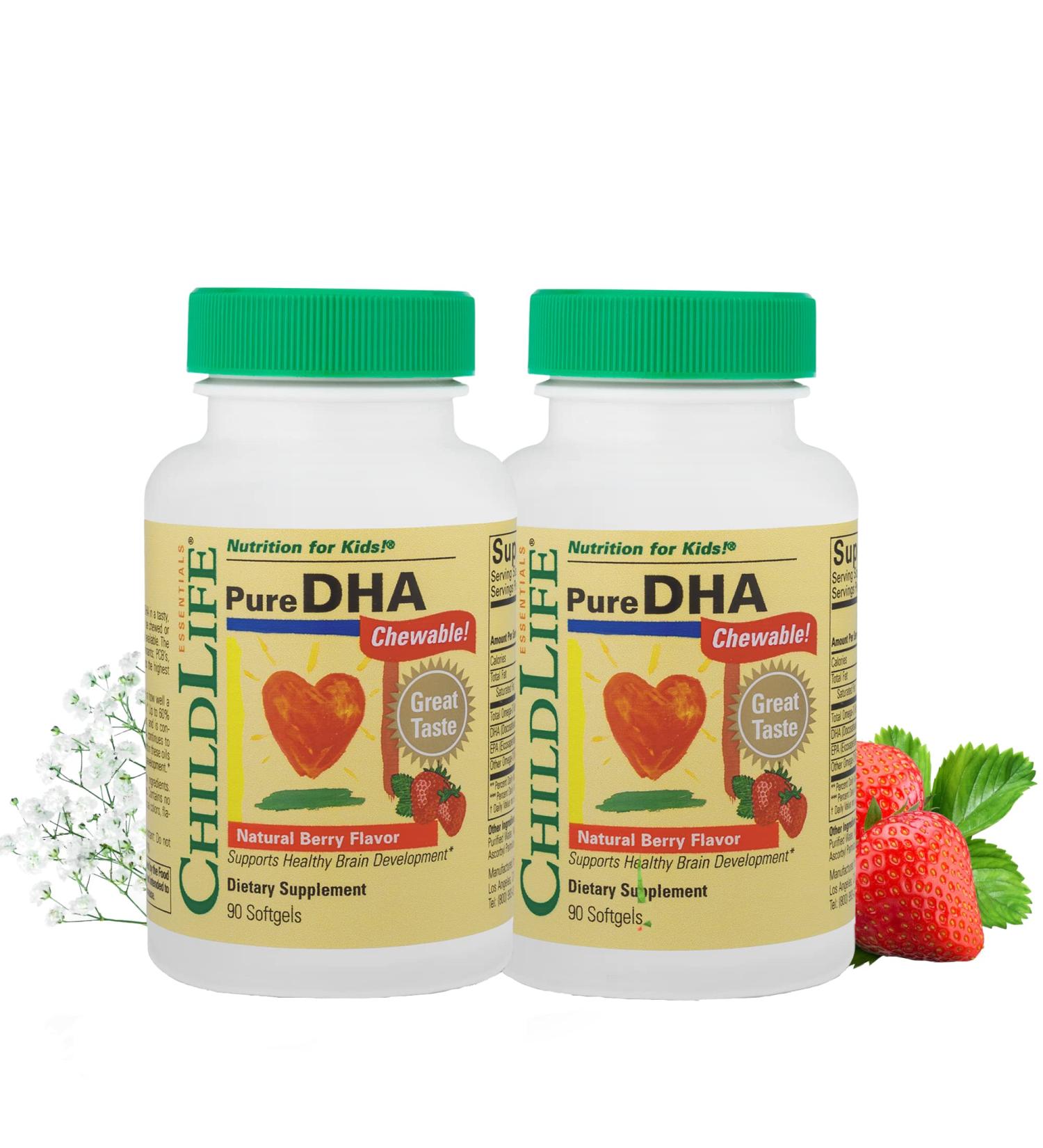 ChildLife Pure DHA Softgels - Natural Berry Flavor, 90 Count | Supports Brain Health - Buy Online on GoSupps.com