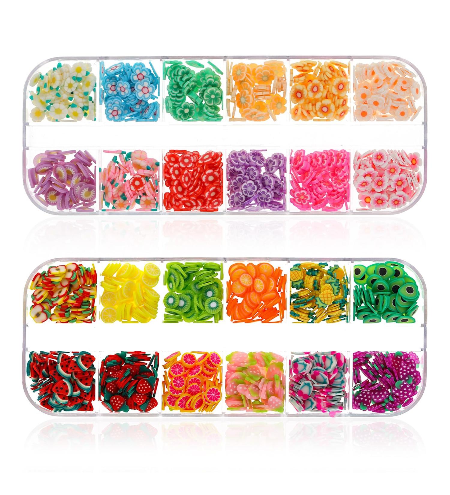Simarro 2 Boxes Colorful Fruit Slices Nail Art & Craft Supplies | Polymer Clay Nail Decorations & DIY Slime Accessories - Buy Online on GoSupps.com