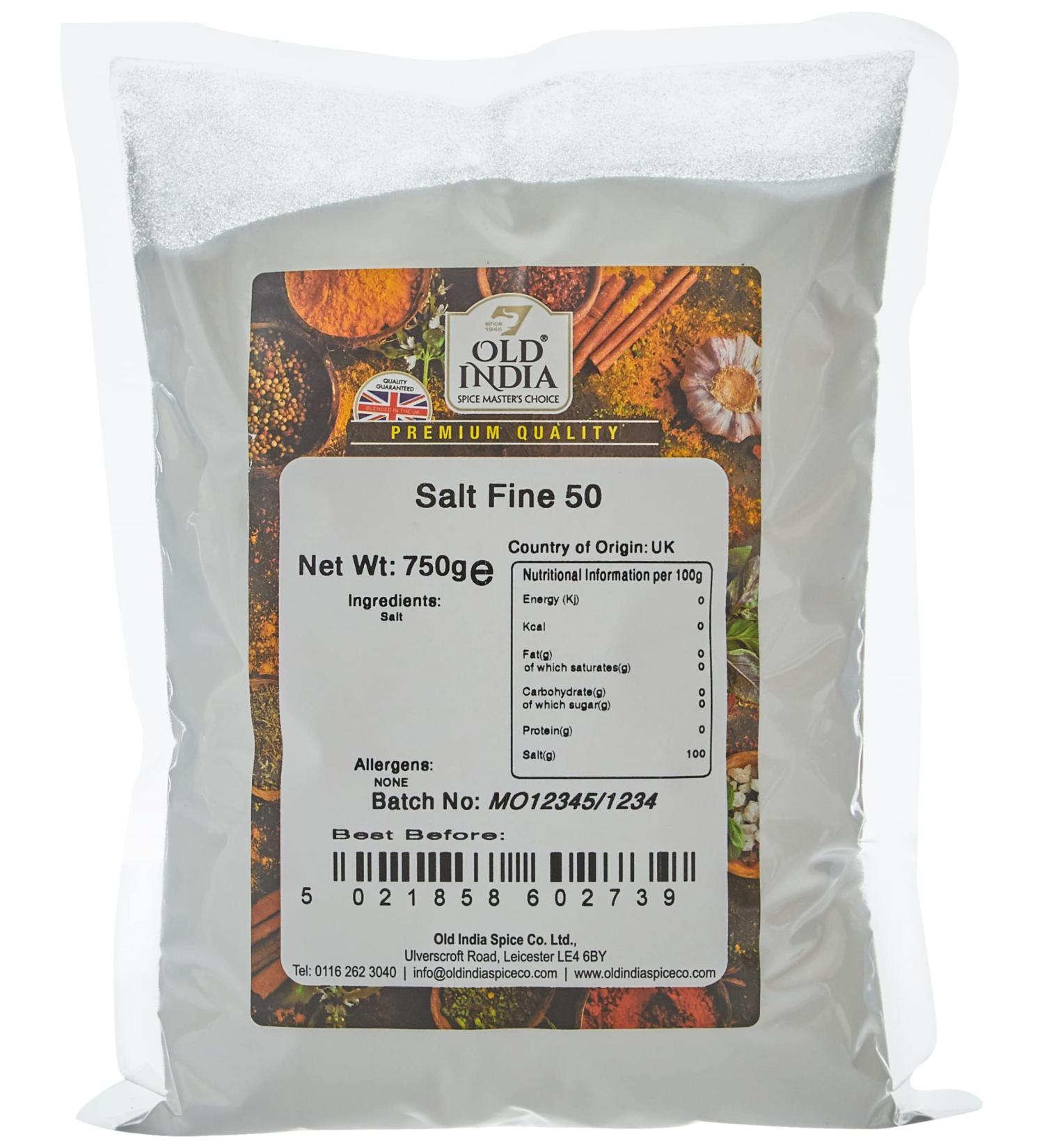 Old India Salt Fine 50 - 750g (1.65 lbs) | Premium Quality Himalayan Salt - Buy Online on GoSupps.com