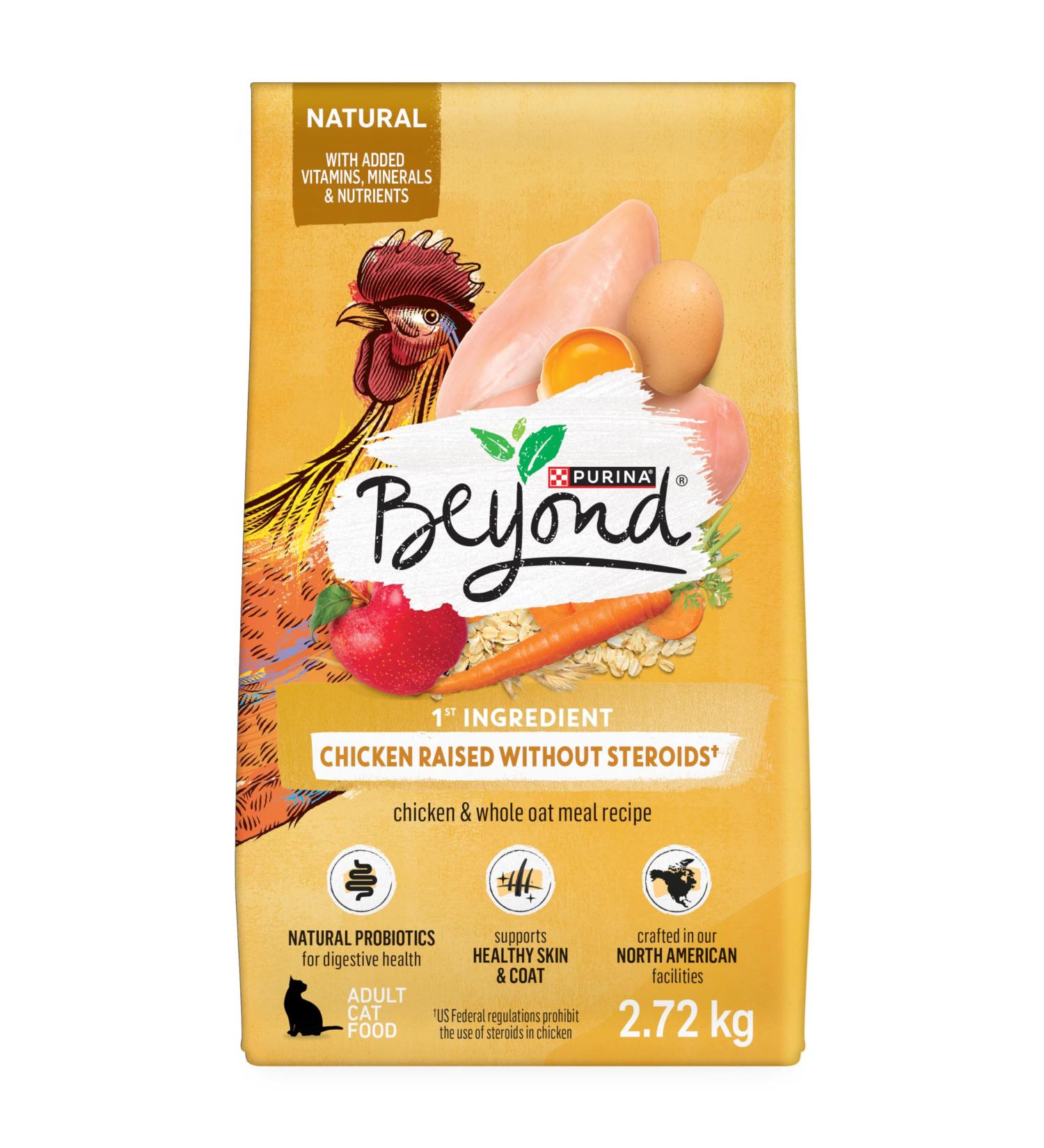Beyond Simply Natural Dry Cat Food Farm-Raised Chicken & Whole Oat Meal - 2.72 kg Bag 2.72 kg (Pack of 1) - Buy Online on GoSupps.com
