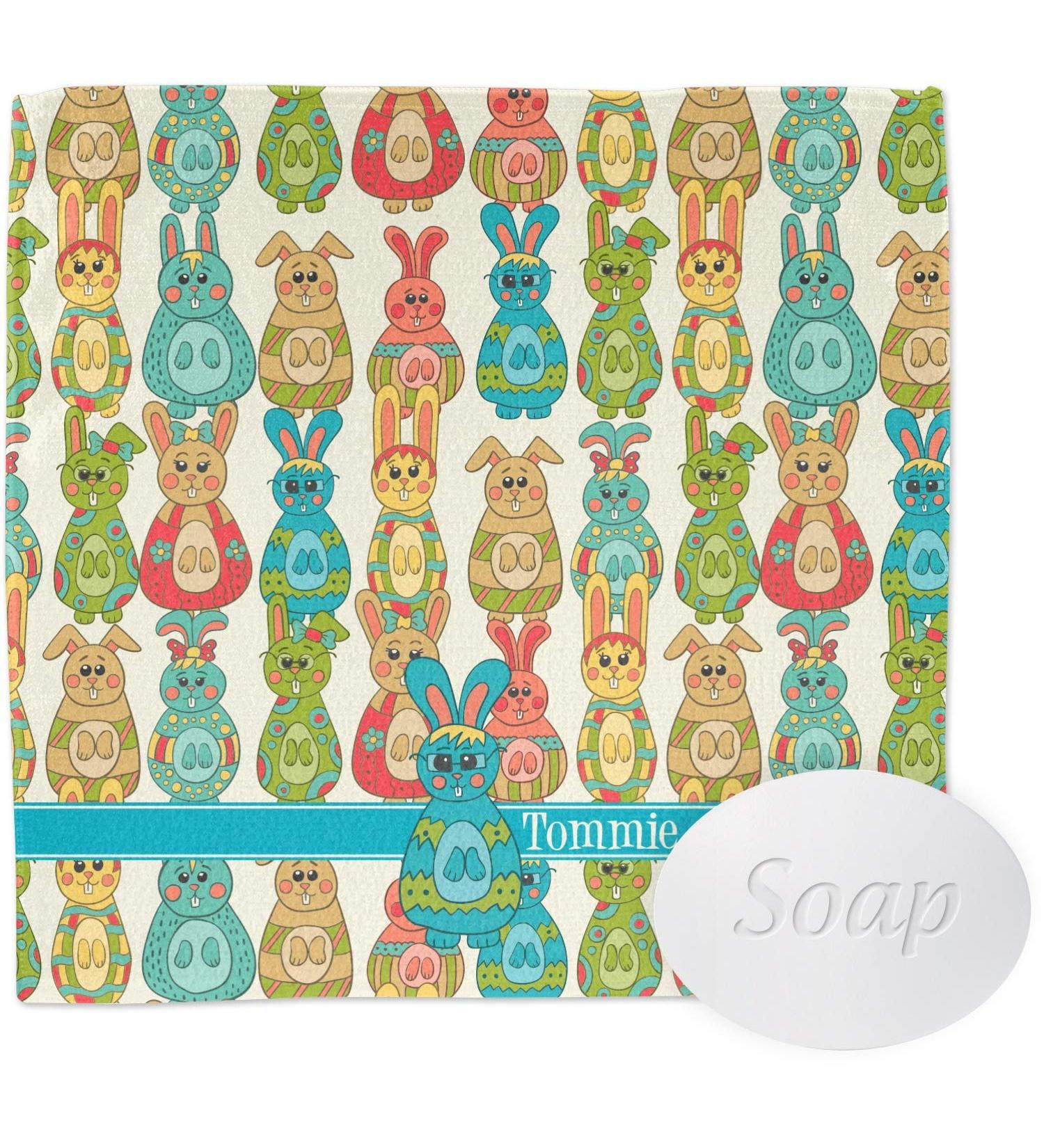 YouCustomizeIt Personalized Fun Easter Bunnies Washcloth