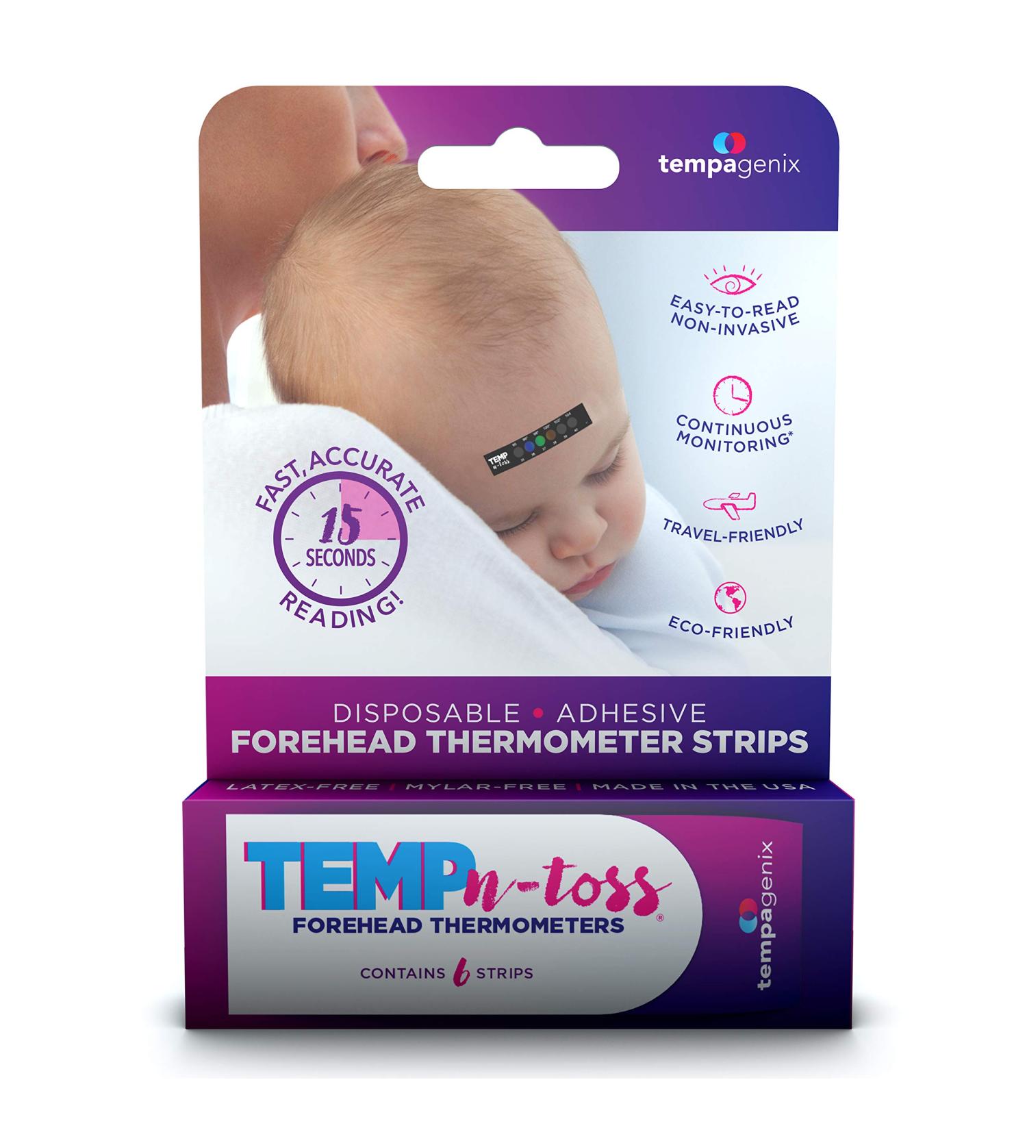 Forehead Thermometer Strips 6 Pack - Temp-N-Toss | Easy-to-Use Temperature Strips - Buy Online on GoSupps.com