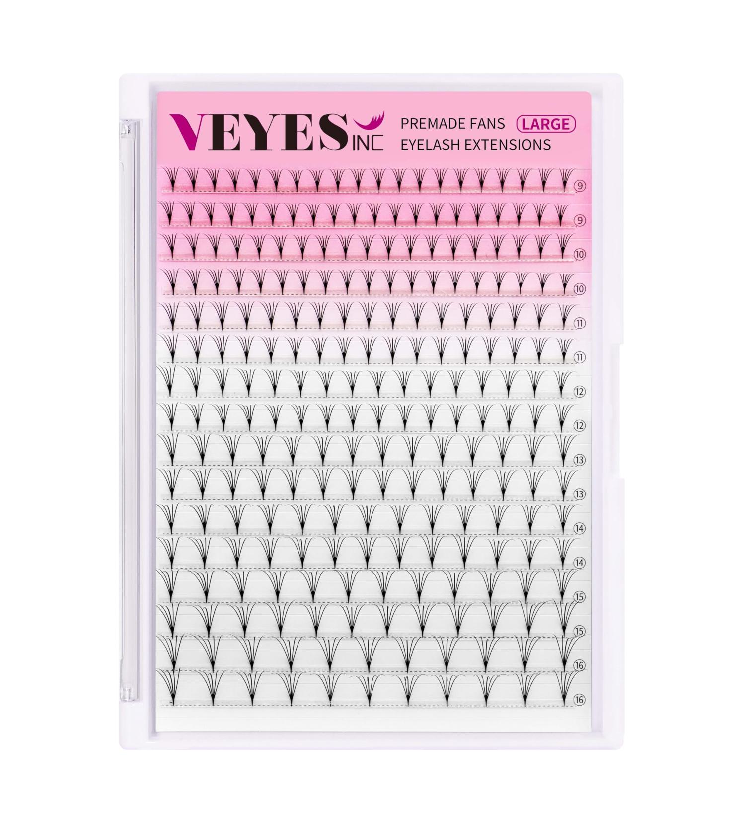 VEYES INC 5D Ellipse Flat Eyelash Extensions - Premade Fans 0.15 D Curl Mixed Length Tray (9-16mm) | Professional Salon Use - Buy Online on GoSupps.com