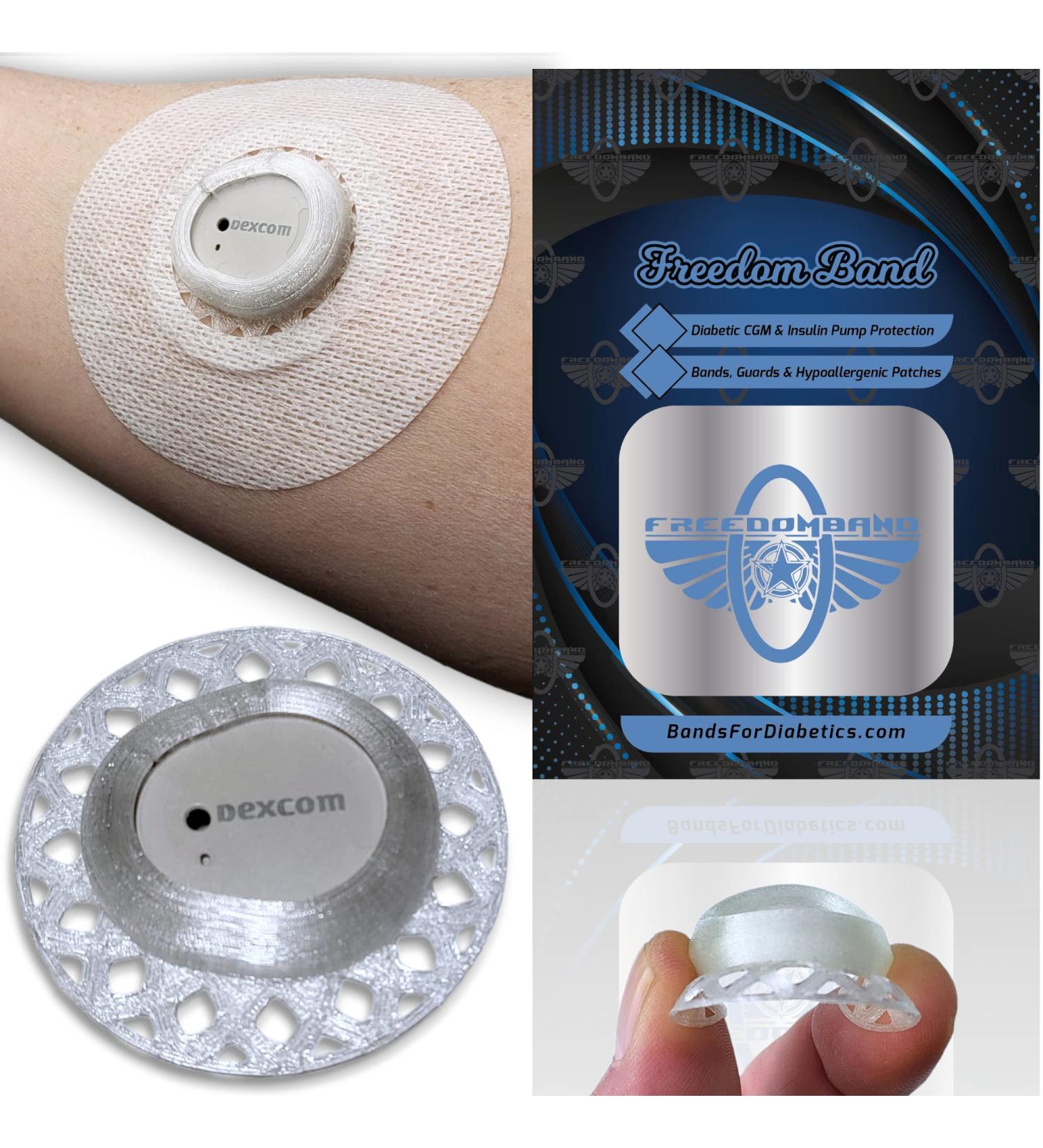 Flexible Guard Sensor Shield + 2 Adhesive Overlays for Dexcom G7 CGM Transmitter (Crystal) - Buy Online on GoSupps.com