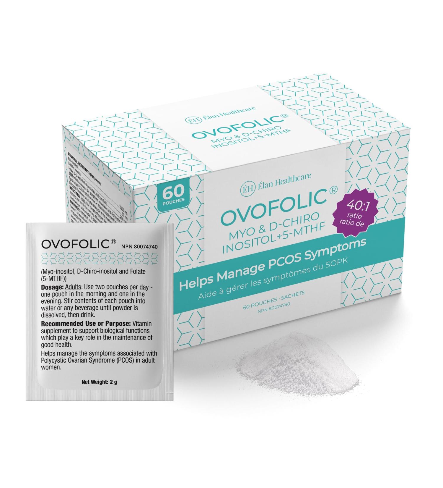 Ovofolic PCOS Supplement for Women - 60 Sachets and Servings Boost Fertility Hormonal Balance and PCOS Support - Myo-Inositol D-Chiro Inositol Active Folate - High Potency PCOS Supplements 60 count (Pack of 1) - Buy Online on GoSupps.com