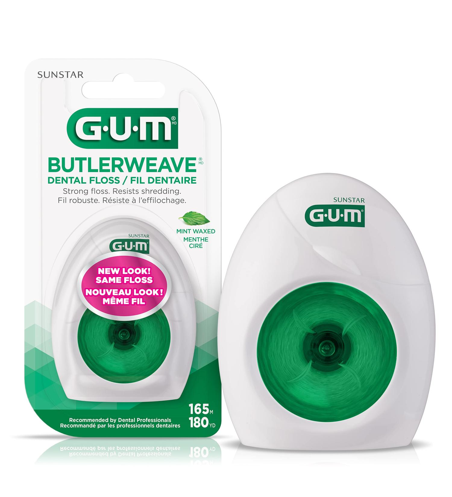 GUM ButlerWeave Dental Floss Mint Waxed 165M 165.00 m (Pack of 1) Mint Waxed - Buy Online on GoSupps.com