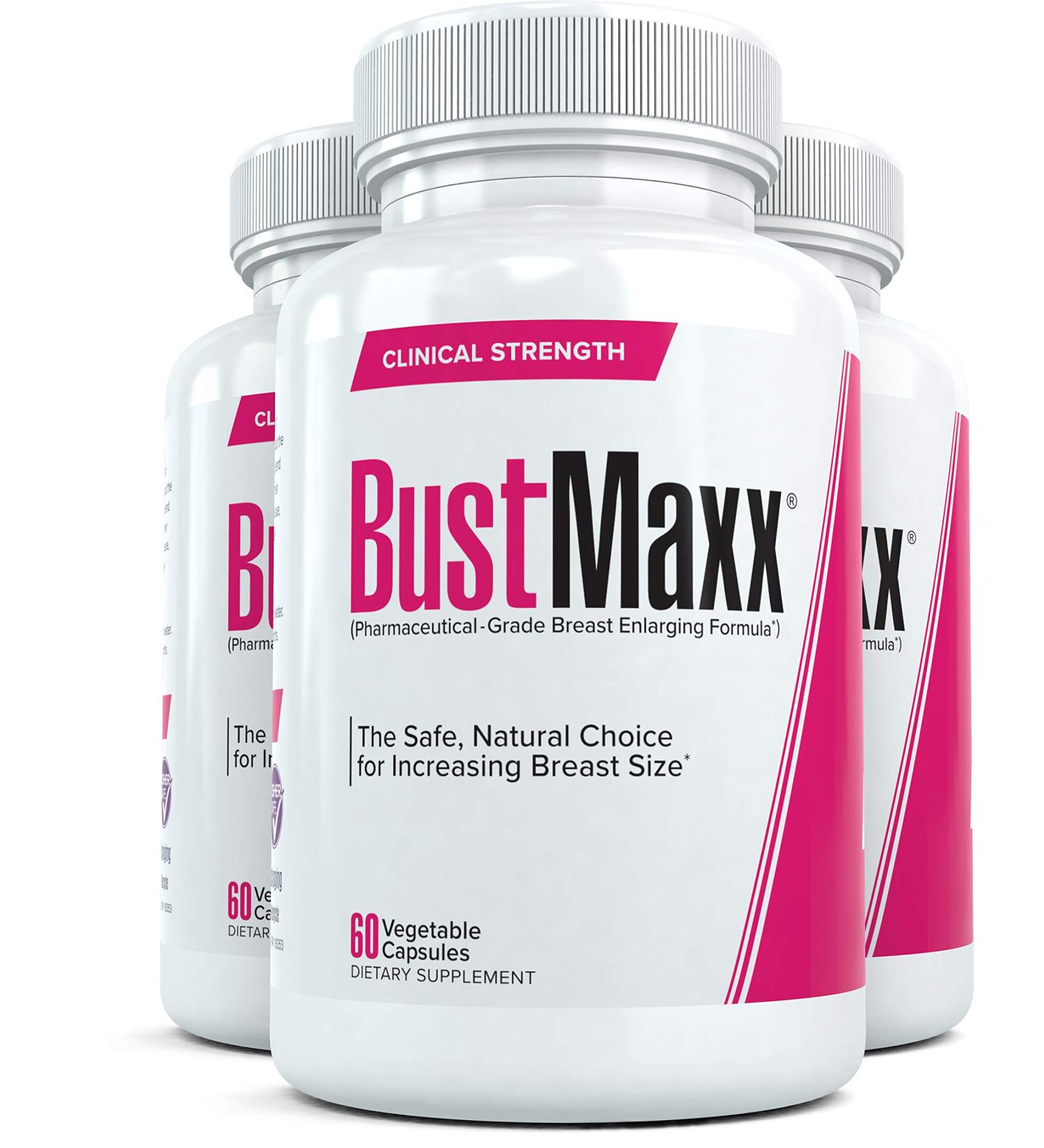 BustMaxx (3 Bottles) - Natural Breast Enhancement Supplement for Enlargement | Trusted Enlargement Pills - 60 Caps - Buy Online on GoSupps.com