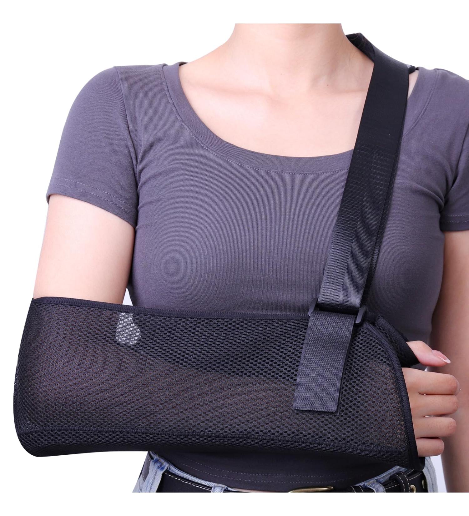 Lefeke Arm Sling Shoulder Immobilizer - Adjustable Medical Sling for Right/Left Arm Ideal for Injury Recovery Fractures Dislocations & Sprains - Comfort Fit for Men & Women - Buy Online on GoSupps.com
