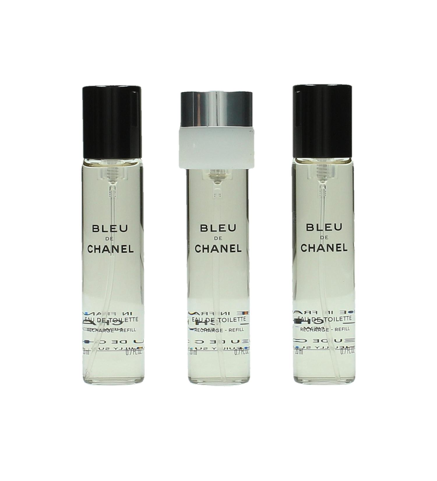 Chanel Bleu De Channel Twist & Spray Eau De Toilette Refill 3x20ml Citrus Fresh 0.7 Fl Oz (Pack of 3)