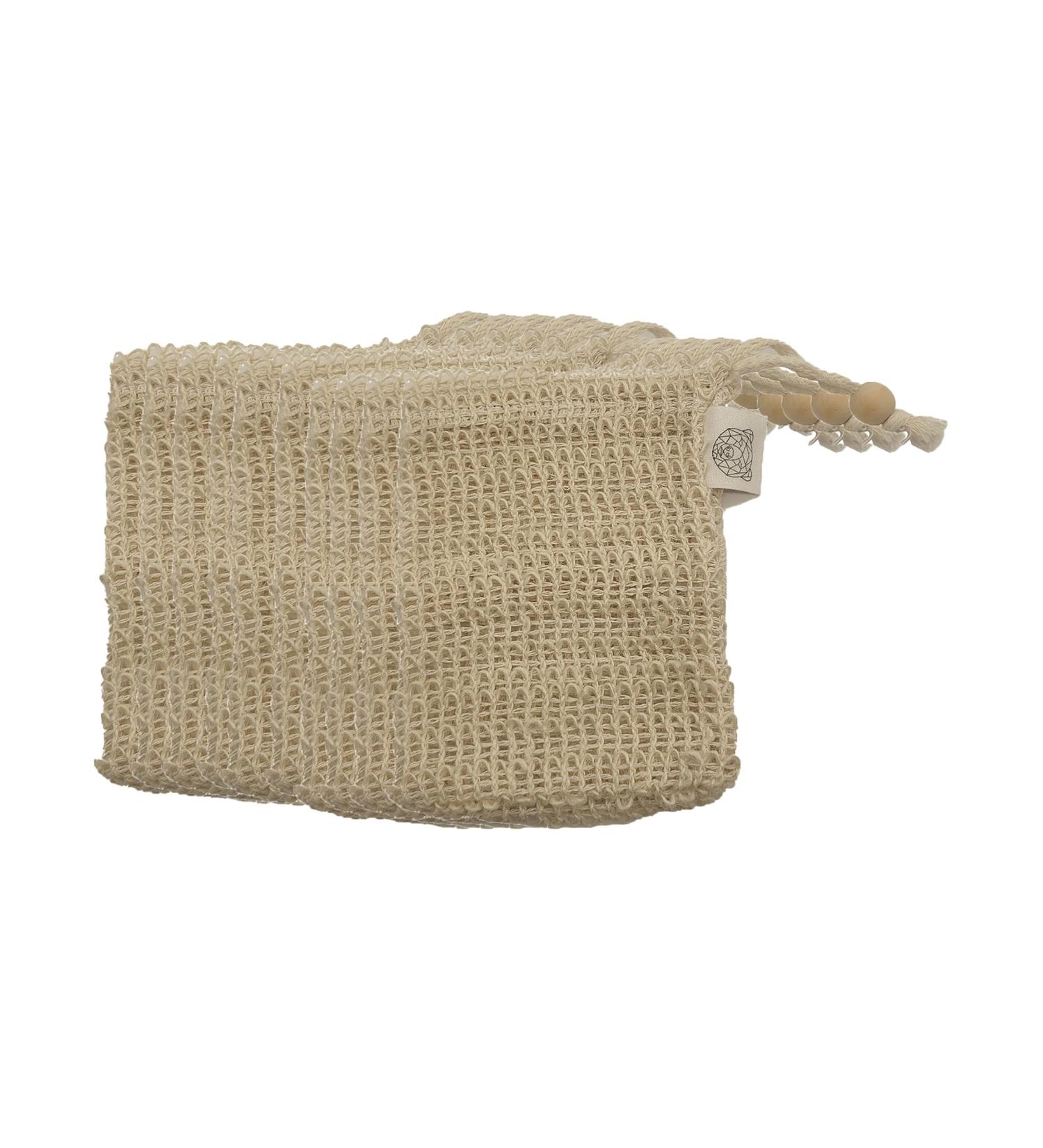 10 Natural Sisal Exfoliating Soap Saver Bags - Eco-Friendly Pouches for Drying & Exfoliating Soap Bars | Perfect for Showers - Buy Online on GoSupps.com