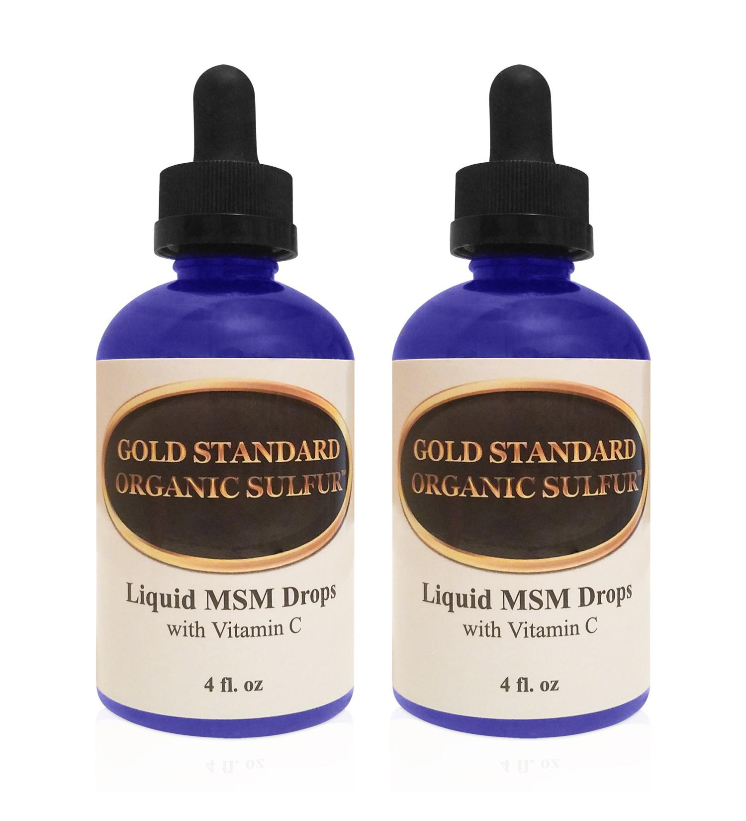 Organic Liquid MSM Drops with Vitamin C - 8 oz | Premium Sulfur Crystals Eye Drops - Buy Online on GoSupps.com