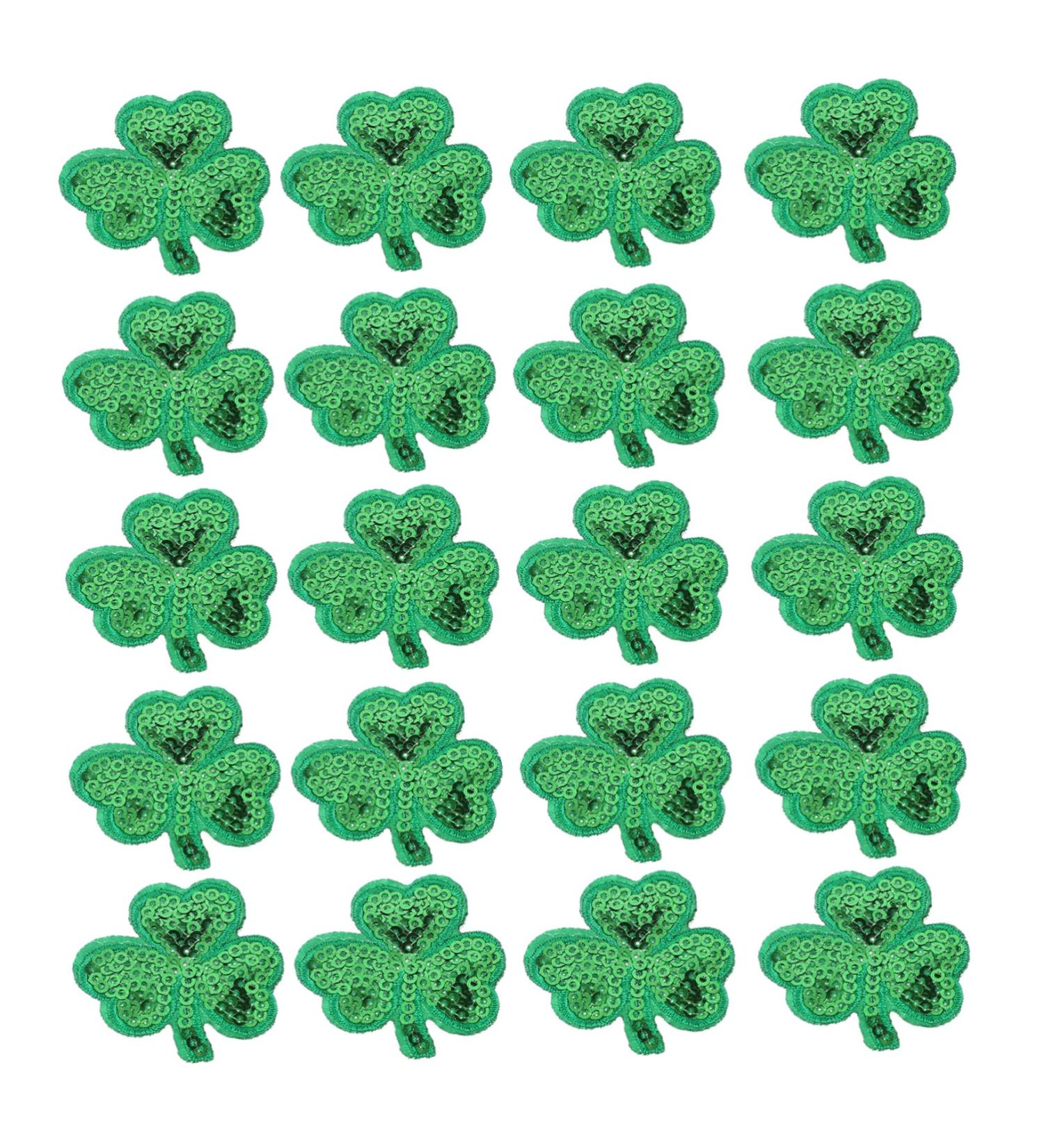 STOBOK 1 Set 20 Pcs Patch St Patricks Day Patches Leaf Embroidered Hot Melt Adhesive Film Clothing - Buy Online on GoSupps.com