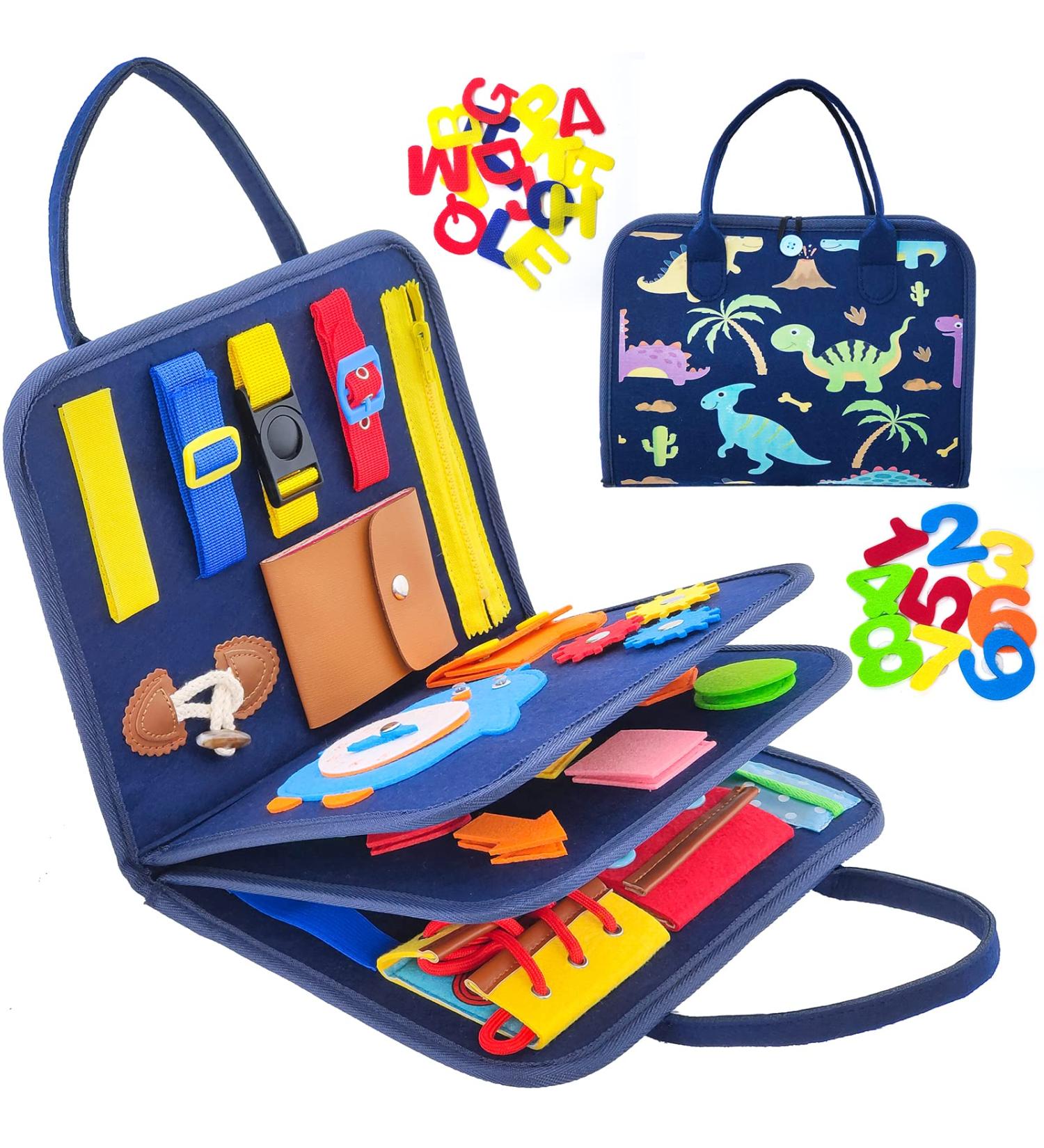 Withosent Busy Board for Toddlers - 4-Layer Montessori Activity Toy for Kids Ages 3-4 - Blue/Old Version - Buy Online on GoSupps.com