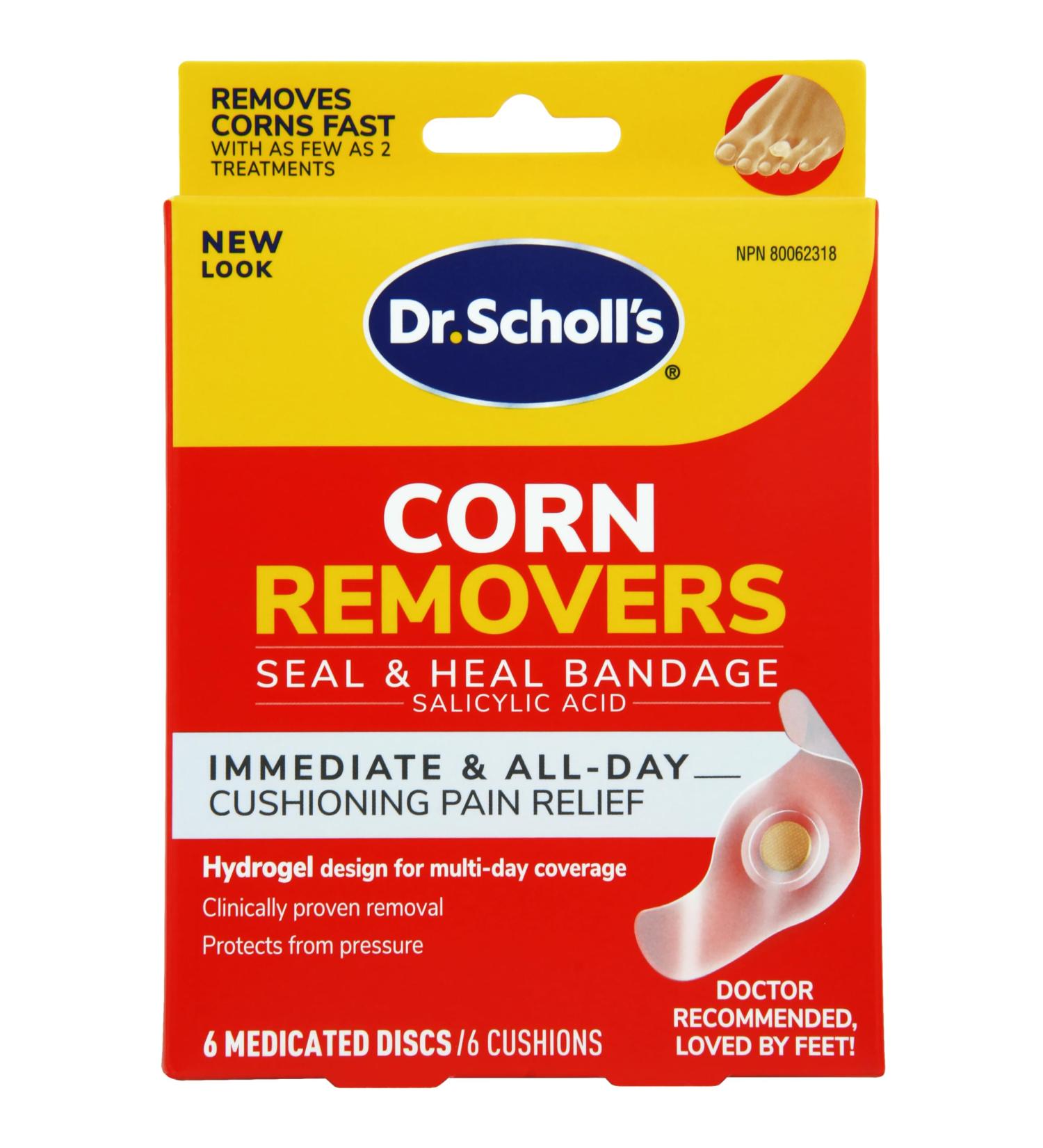 Dr. Scholl's CORN REMOVER with Duragel Technology 6ct Removes Corns Fast and Provides Cushioning Protection against Shoe Pressure and Friction for All-Day Pain Relief - Buy Online on GoSupps.com