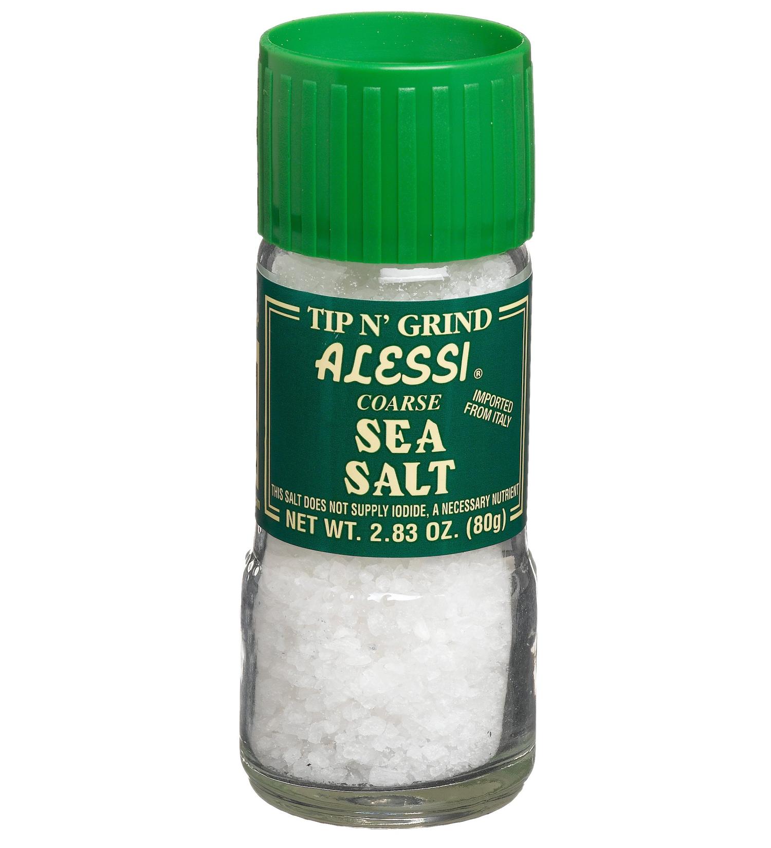 Alessi Coarse Sea Salt, 2.83-Ounce Grinders (Pack of 6) Coarse Sea Salt, Grinder