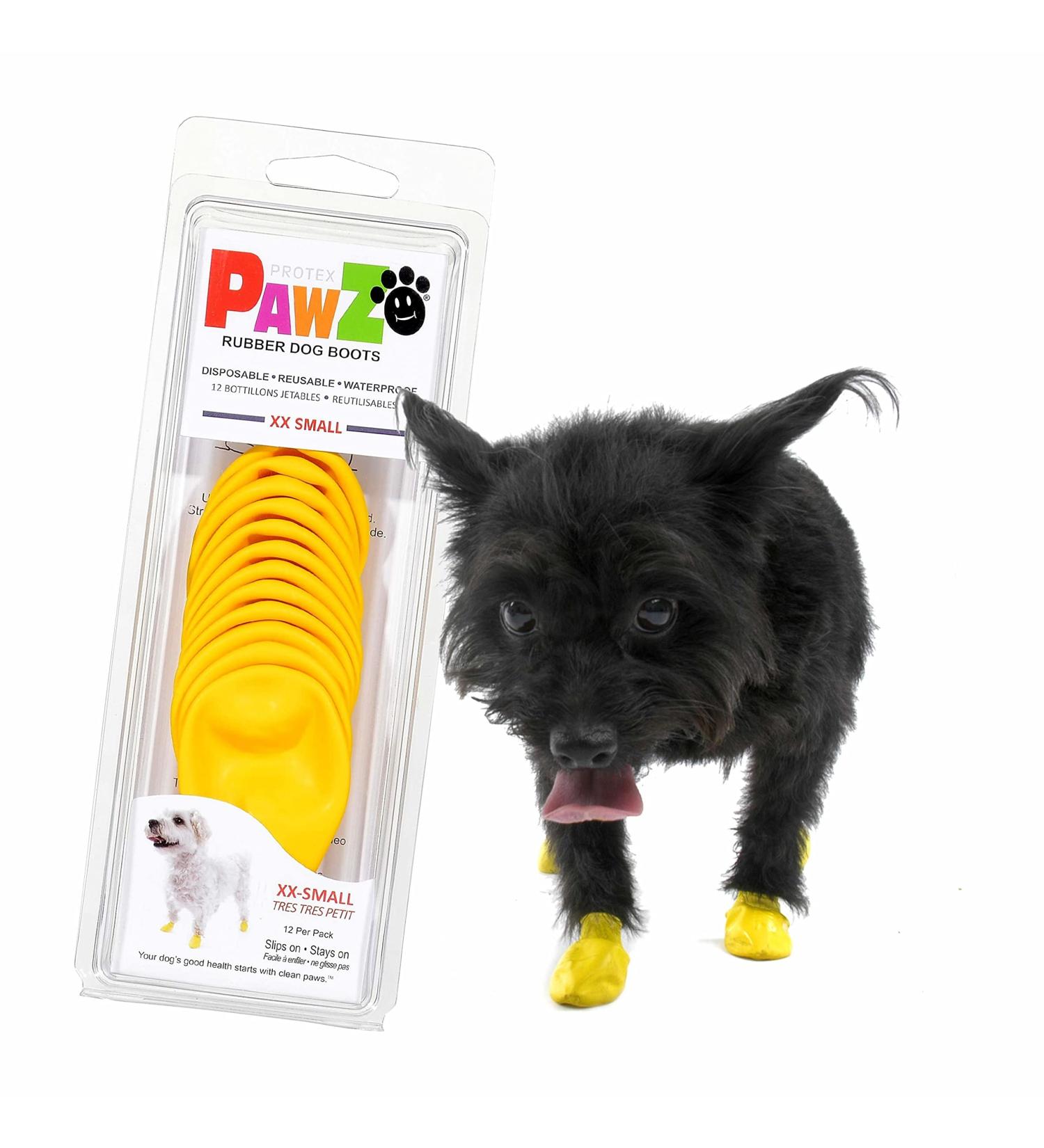 Pawz Pawc-XXS Dog Boots - Yellow | Waterproof Pet Booties for Small Dogs | Shop Now! - Buy Online on GoSupps.com