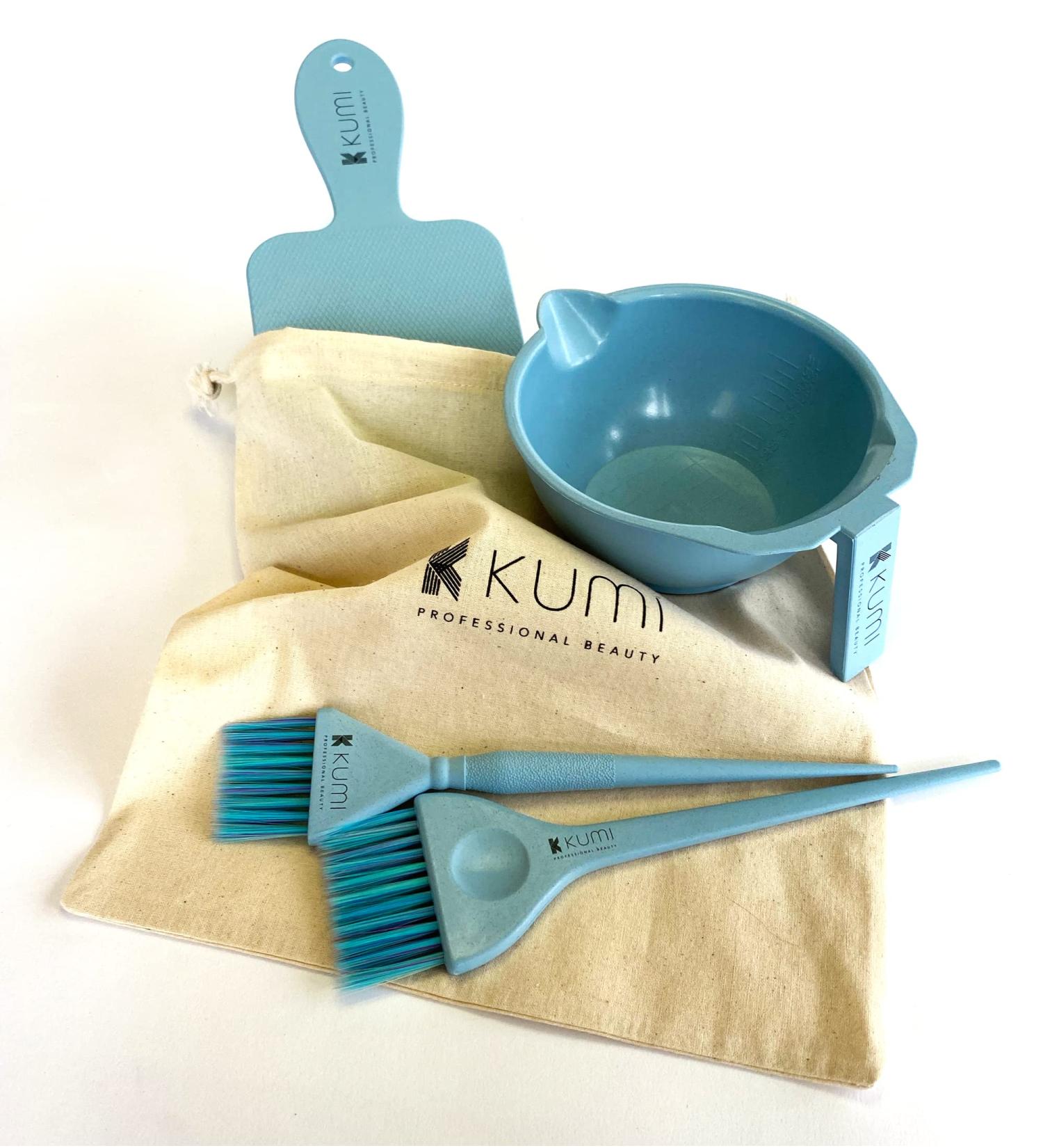 Kumi Professional Wheat Eco-Friendly Blue 4 Piece Tint/hair dye Set - This hair dye bowl and brush kit is ideal for professional or home use. Ideal home hair dye kit. - Buy Online on GoSupps.com