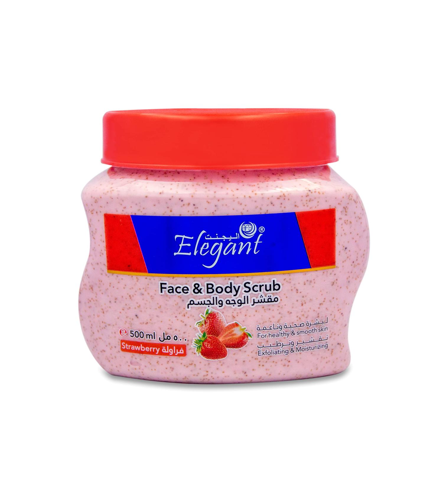 Elegant Exfoliating Body Scrub 500ML - Sweet Strawberry - The Ultimate Exfoliating Body Scrub for Healthy and Smooth Skin - Moisturizing Cleansing and Refreshing - Removes Dead Skin Cells - Buy Online on GoSupps.com