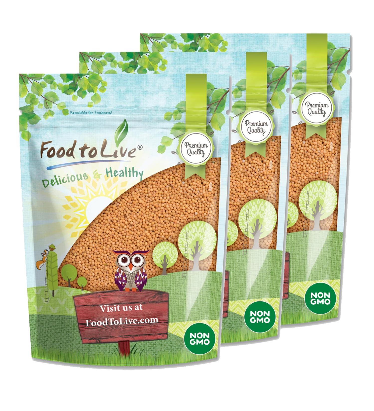 Food to Live Yellow Mustard Seeds (1 Pound) Bag (Pack of 3) Whole Spice Kosher Raw. Spicy Pungent Flavor. Rich in Selenium Fiber. Perfect for Pickling Condiments Homemade Dips and Marinades - Buy Online on GoSupps.com