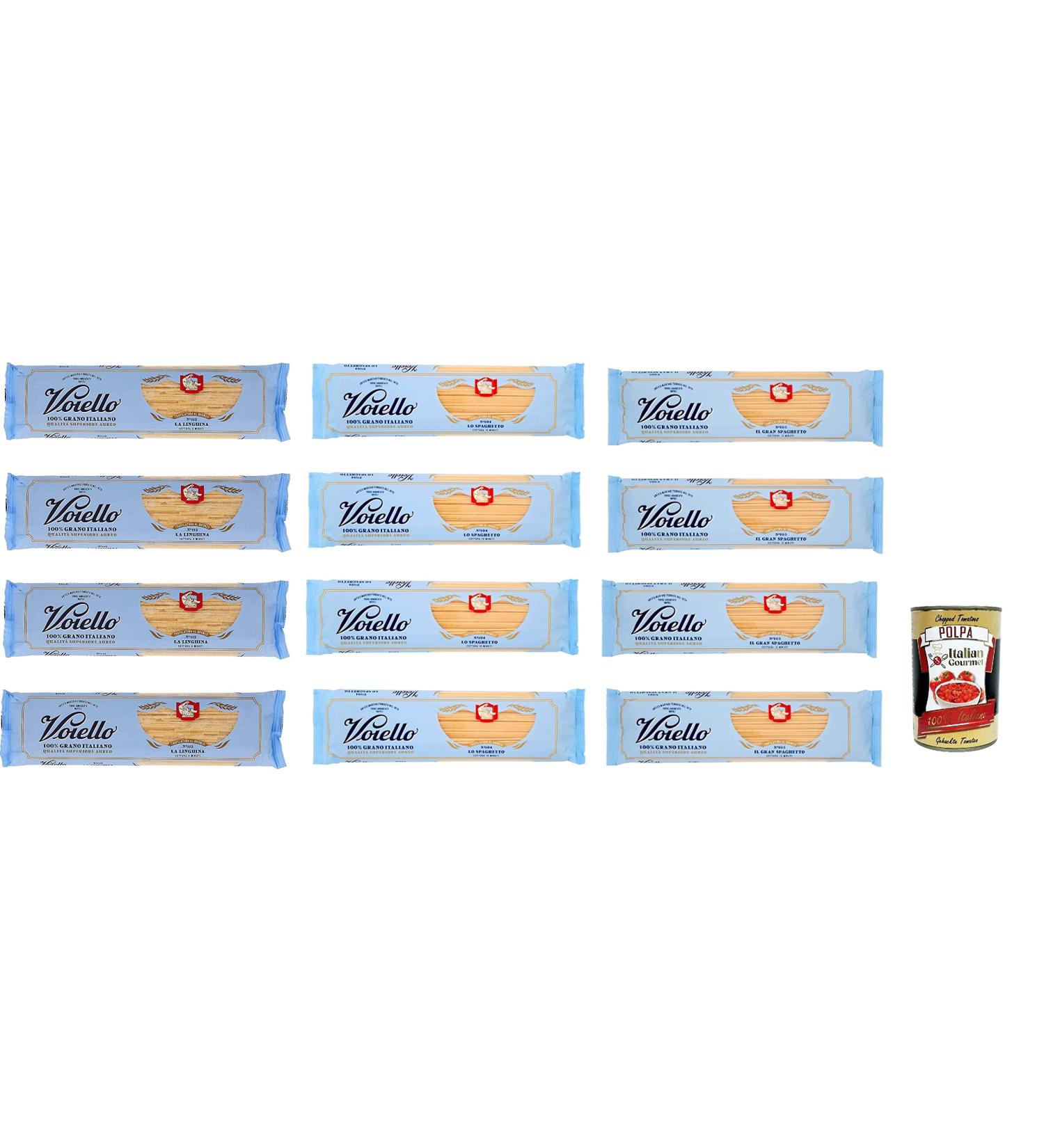 Barilla Testpakket Voiello Pasta Spaghetto linguine gran Spaghetto Pasta Pasta 100 Italiaanse 12 x 500 g + Italiaanse gourmet Pulp 400 g - Buy Online on GoSupps.com