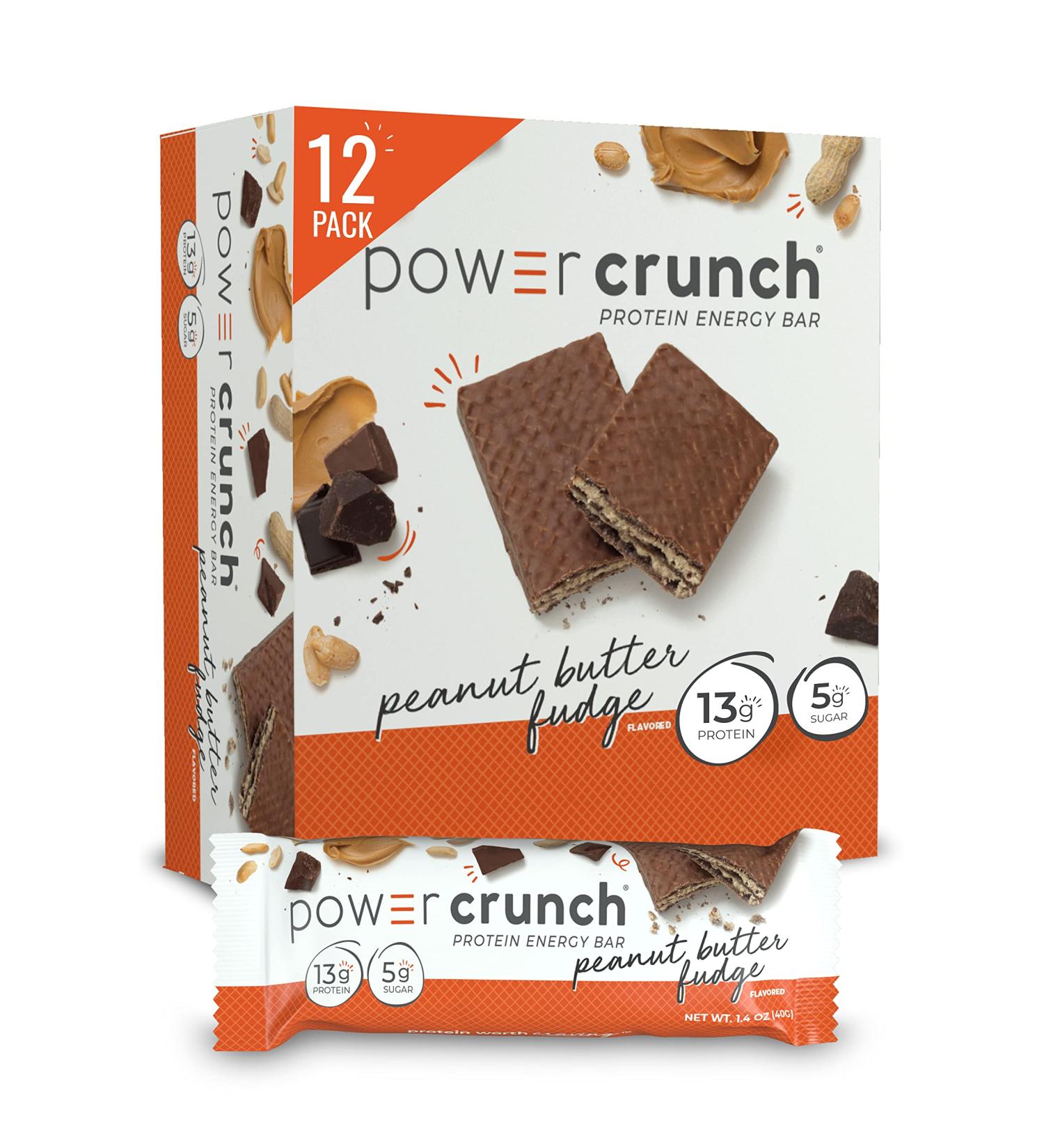 Power Crunch Peanut Butter Fudge Protein Wafer Bars - High Protein Snacks (12 Count) - Delicious Taste! - Buy Online on GoSupps.com