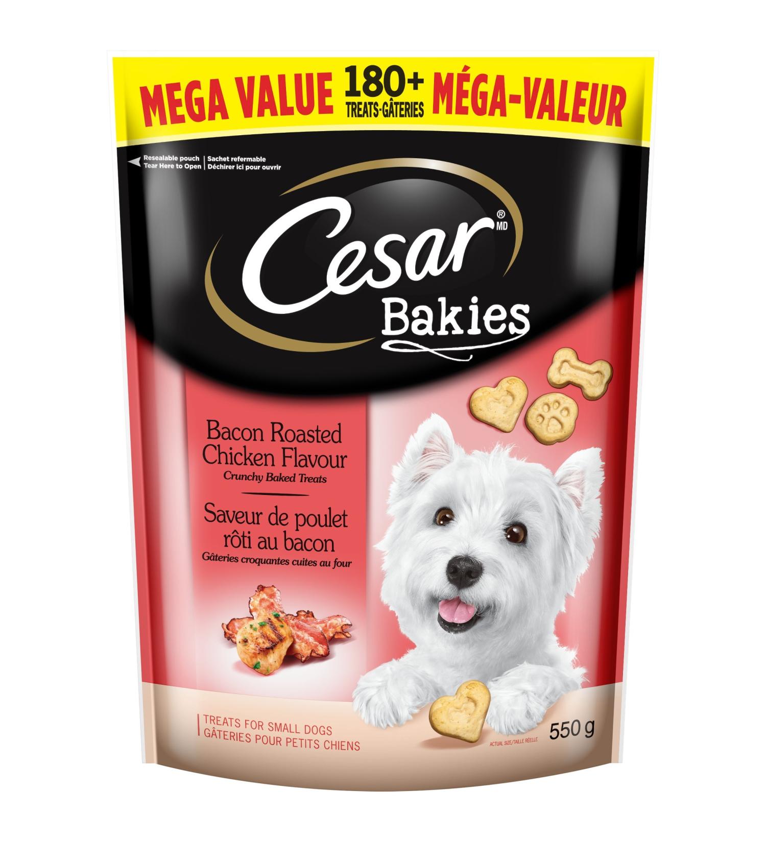 CESAR Bakies Treats Adult Crunchy Small Dog - Bacon-Roasted Chicken 550g Pouch Chicken 550 g (Pack of 1) - Buy Online on GoSupps.com