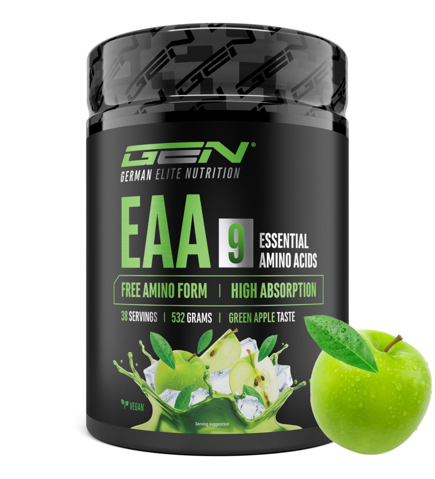  GEN GERMAN ELITE NUTRITION EAA Powder 532g (38 servings) - The 9 essential amino acids including histidine & BCAAs - Human Code Formula - Vegan - Very - Buy Online on GoSupps.com