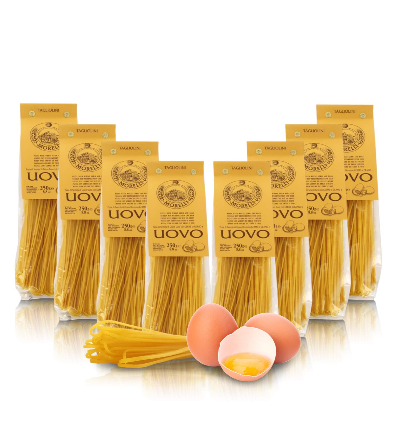  Ferrari Arrighetti Srl Antico Pastificio Morelli 1860 Srl Tagliolini eierpasta en tarwekiemen 8 packs of 250 g - Buy Online on GoSupps.com