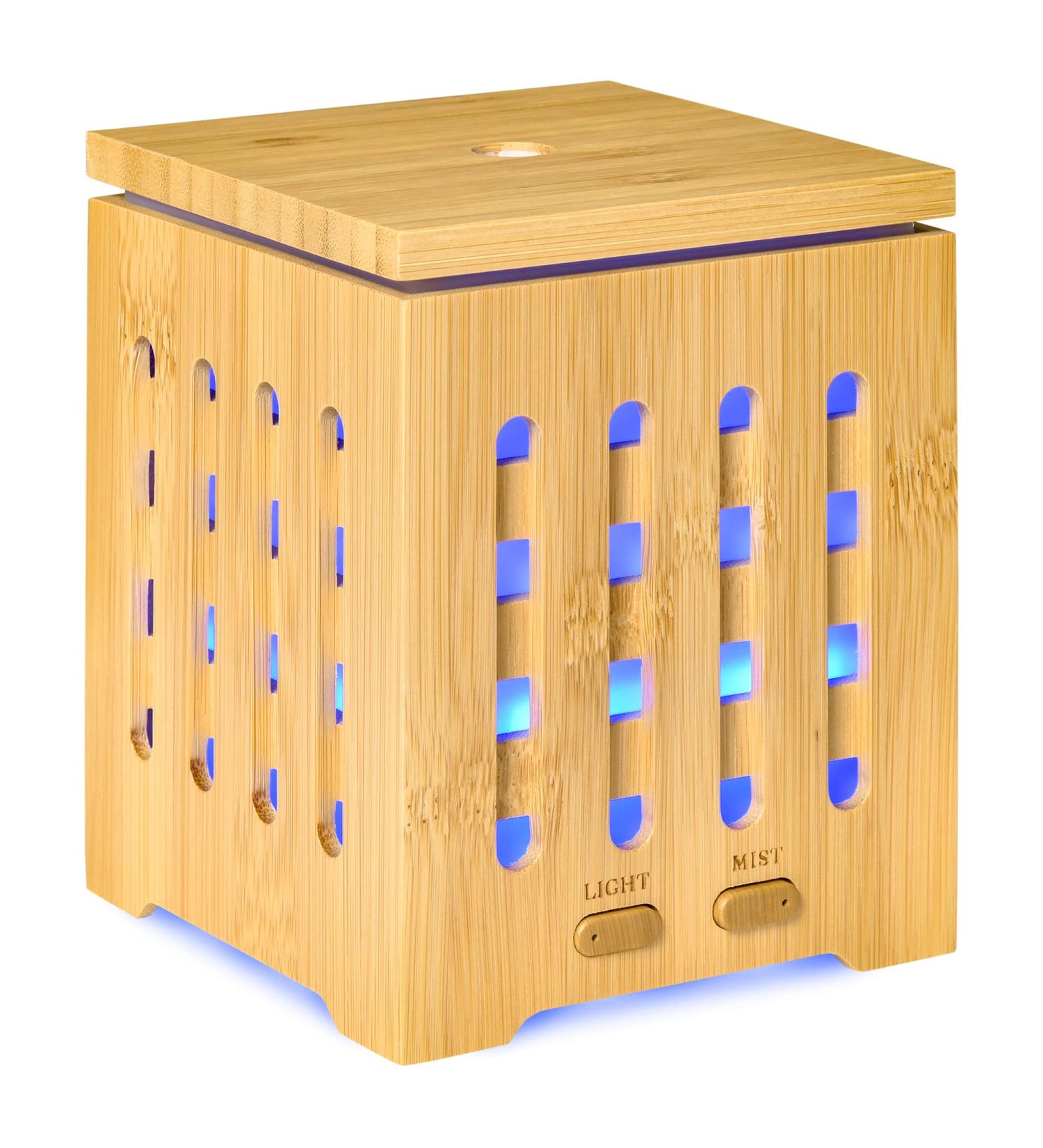 Homcom Electric Aroma Diffuser & Humidifier - 200ml 7 Colors LED Waterless Auto Shutdown - Elegant Bamboo Design for Essential Oils - Buy Online on GoSupps.com