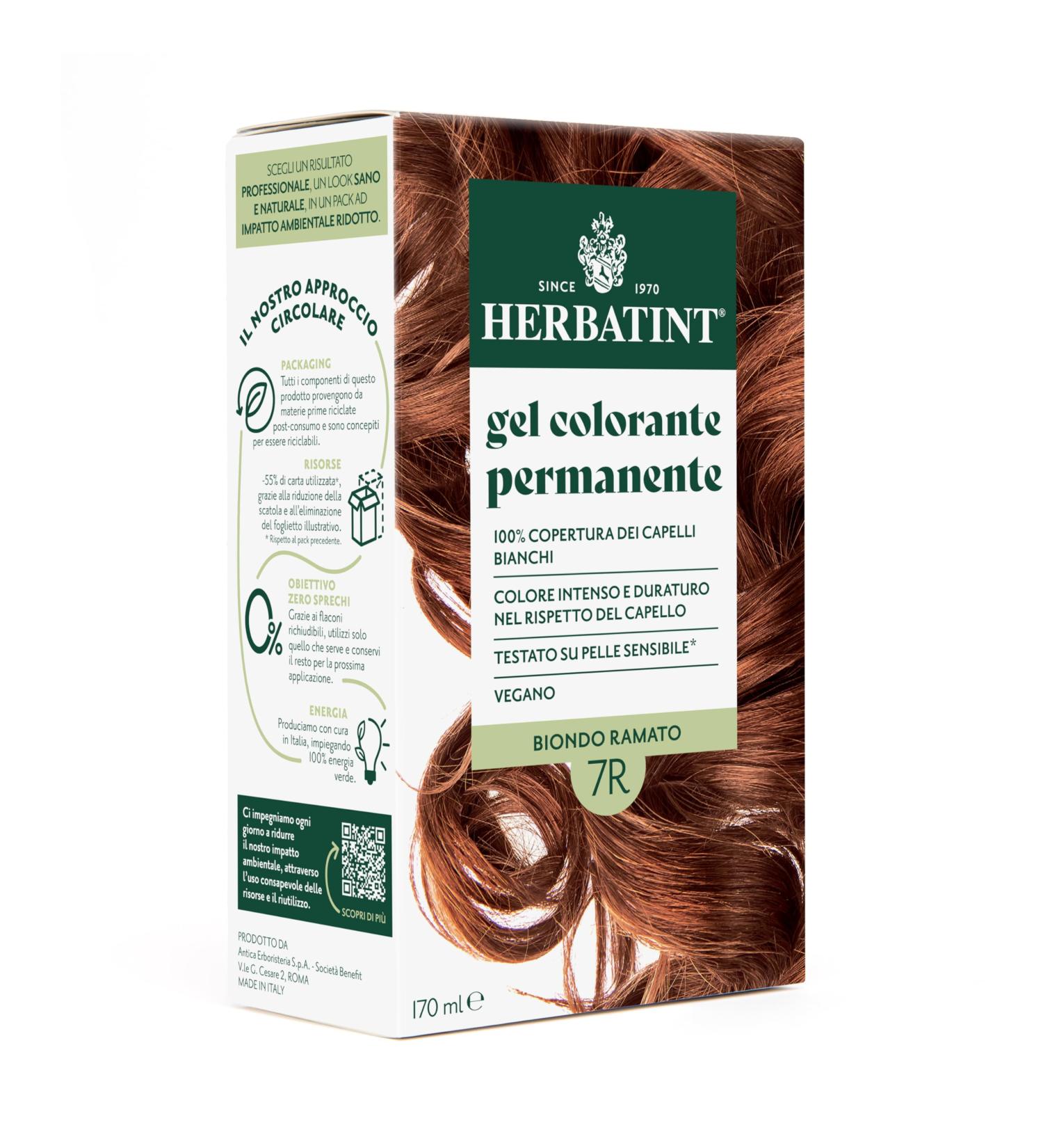  Herbatint Herbatint Permanent Hair Color Gel 7R Copper Blonde - 170 ml | Ammonia-Free 100% Gray Coverage | For Sensitive Skin with 8 Natural Organic Extracts - Buy Online on GoSupps.com