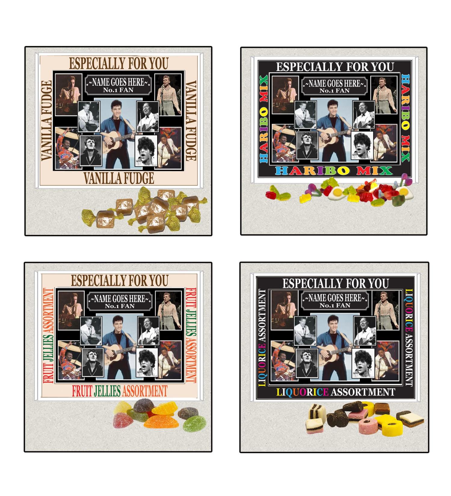 Rock & Roll Greats Celebrity Music Icon Personalised Boxed Sweets Gift Present Choice of Sweets - Buy Online on GoSupps.com
